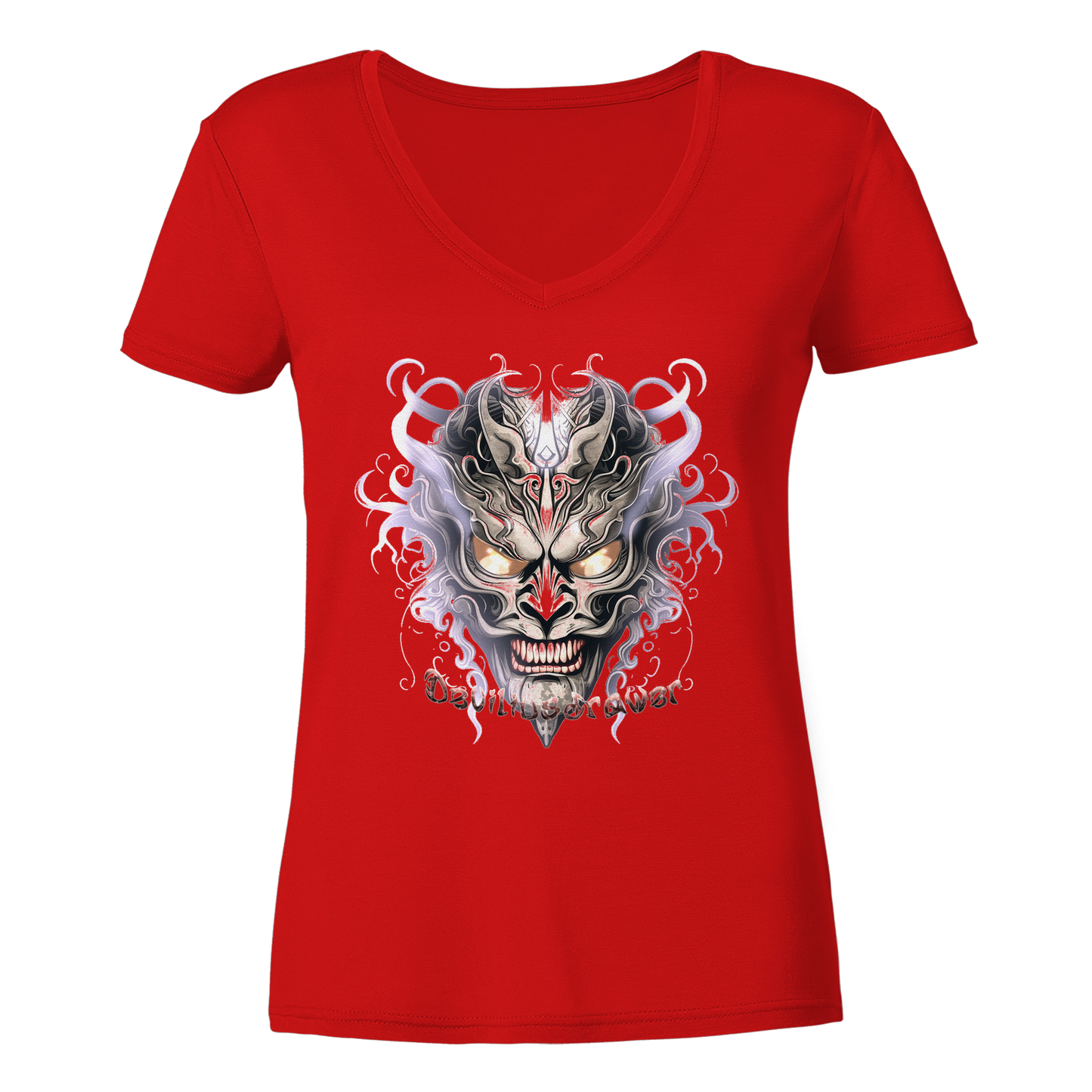 Deviliusdrawer Demon Mask Violet - Ladies V-Neck Shirt