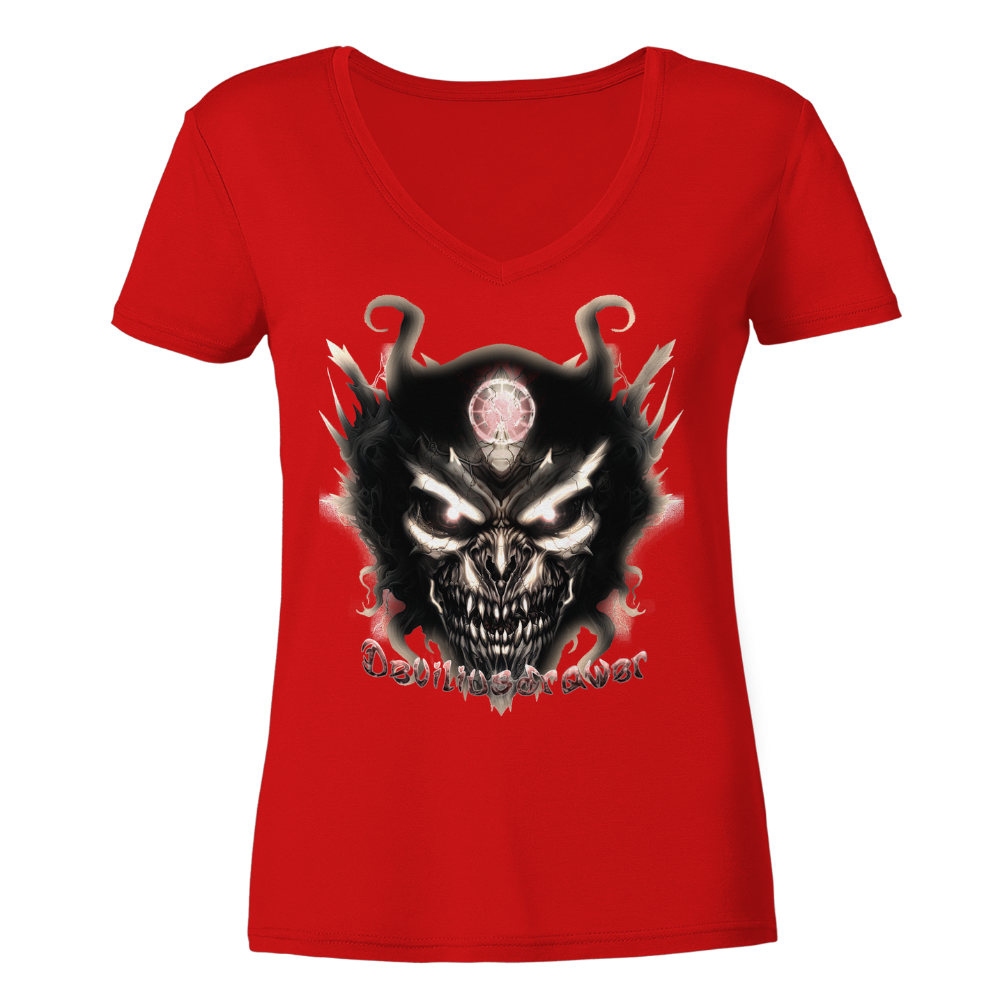 Deviliusdrawer Dark Devil - Ladies V-Neck Shirt