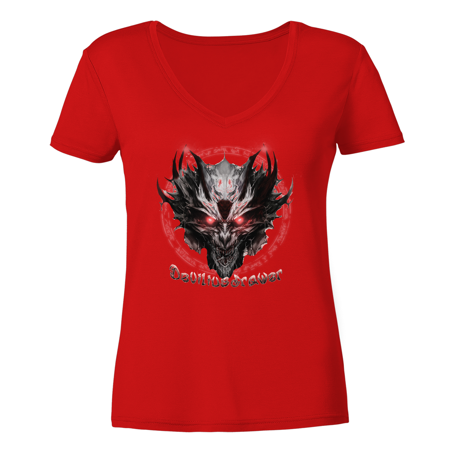 Deviliusdrawer Magic Glow Devil - Ladies V-Neck Shirt
