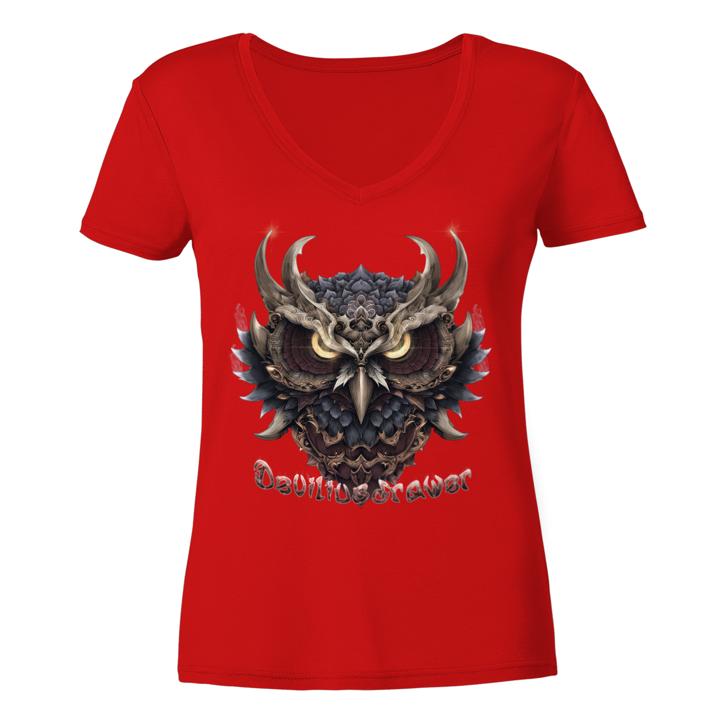 Deviliusdrawer Golden Owl - Ladies V-Neck Shirt