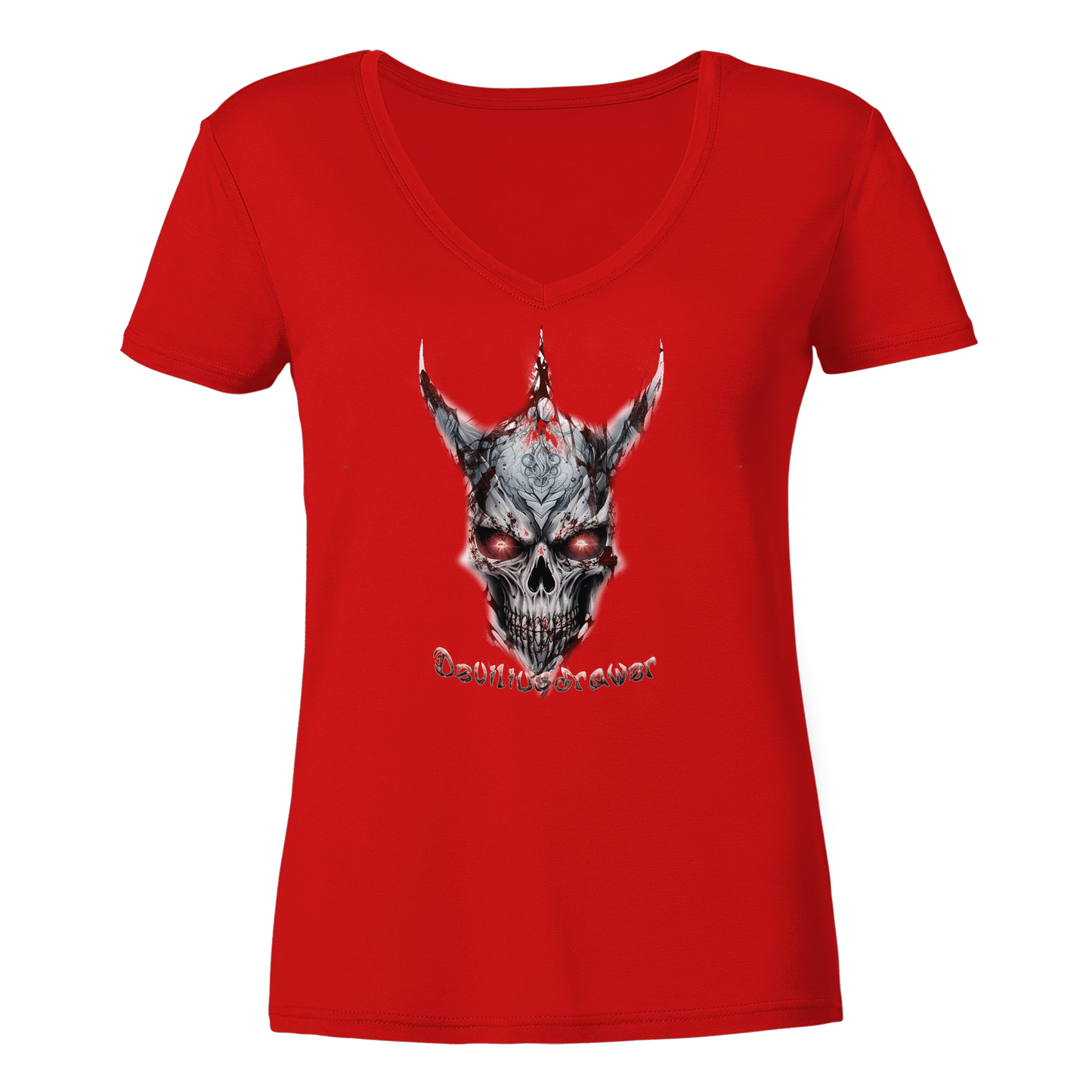 Deviliusdrawer Bloody Skeleton - Ladies V-Neck Shirt