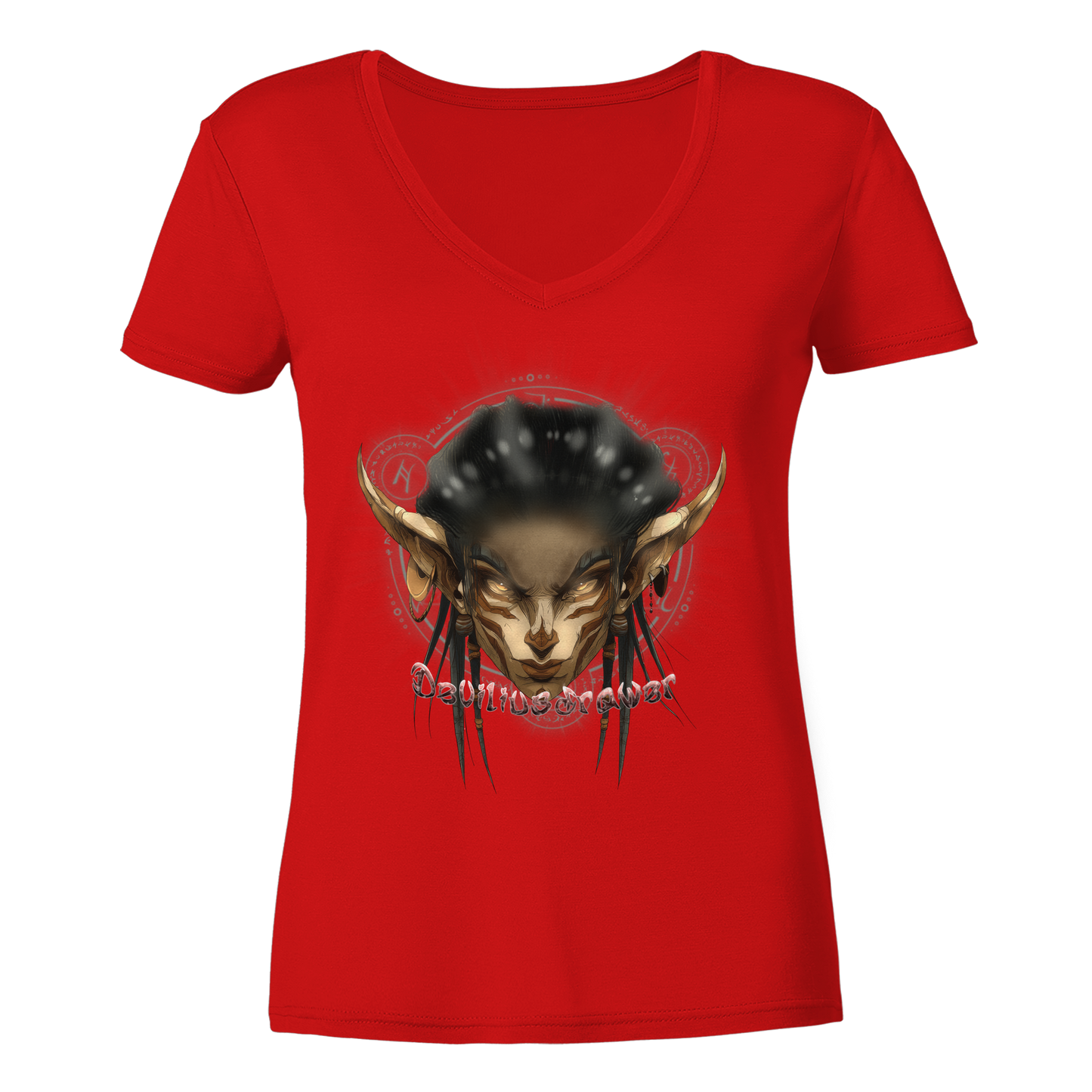 Deviliusdrawer Gold Magician Elf - Ladies V-Neck Shirt