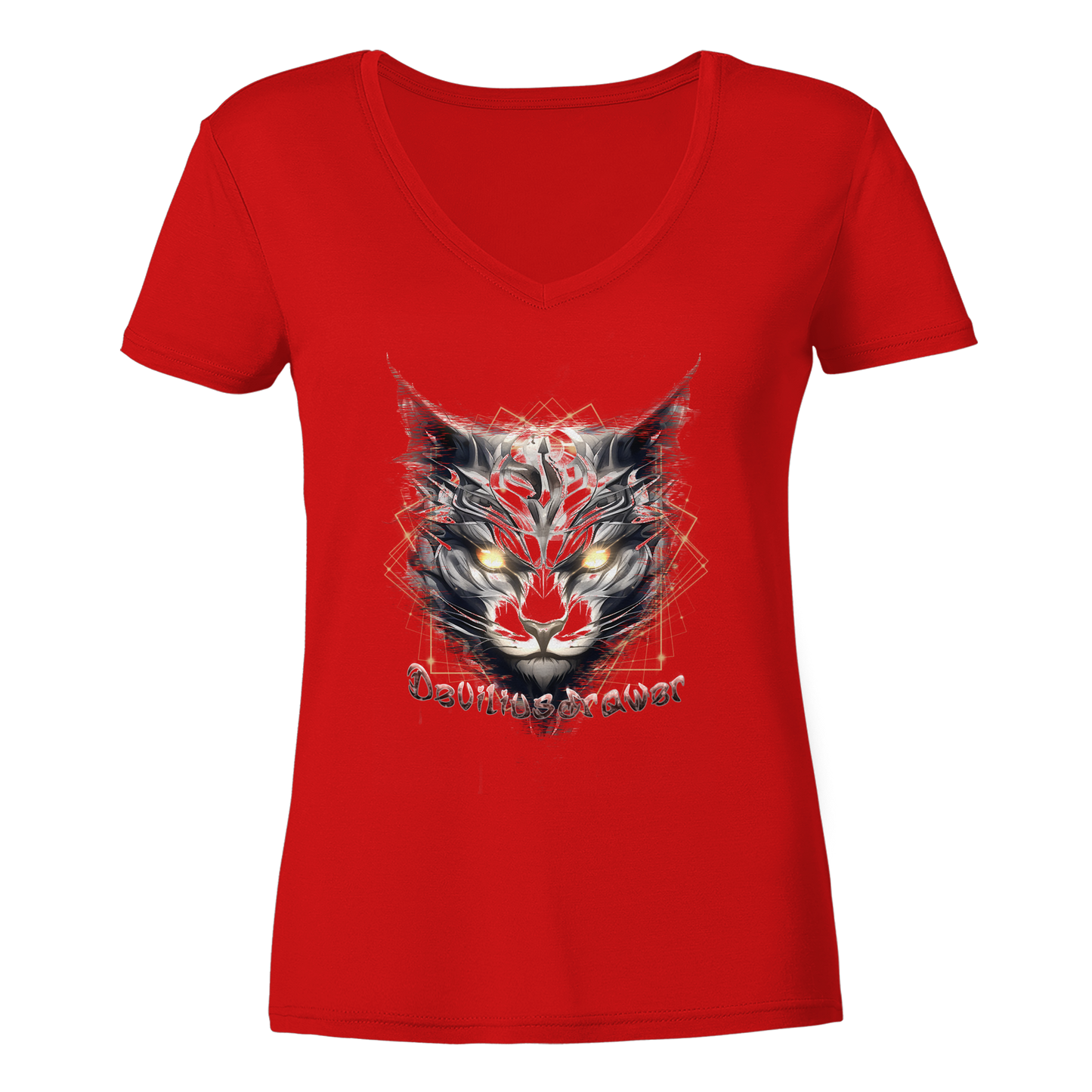 Deviliusdrawer Magician Cat - Ladies V-Neck Shirt