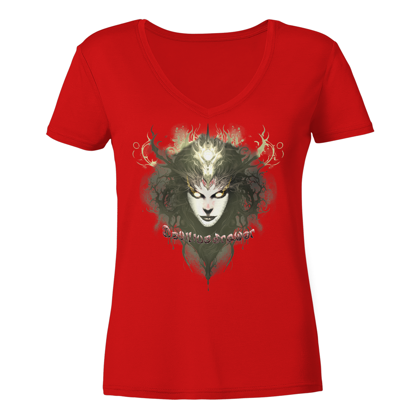 Deviliusdrawer Golden Demonica - Ladies V-Neck Shirt
