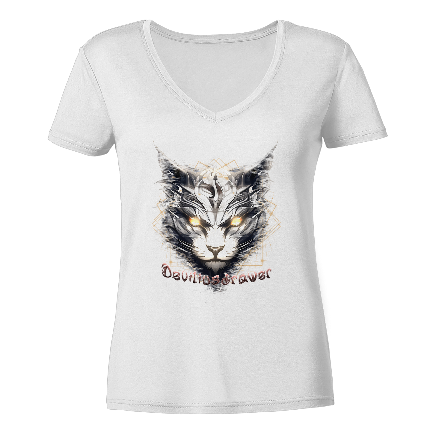 Deviliusdrawer Magician Cat - Ladies V-Neck Shirt
