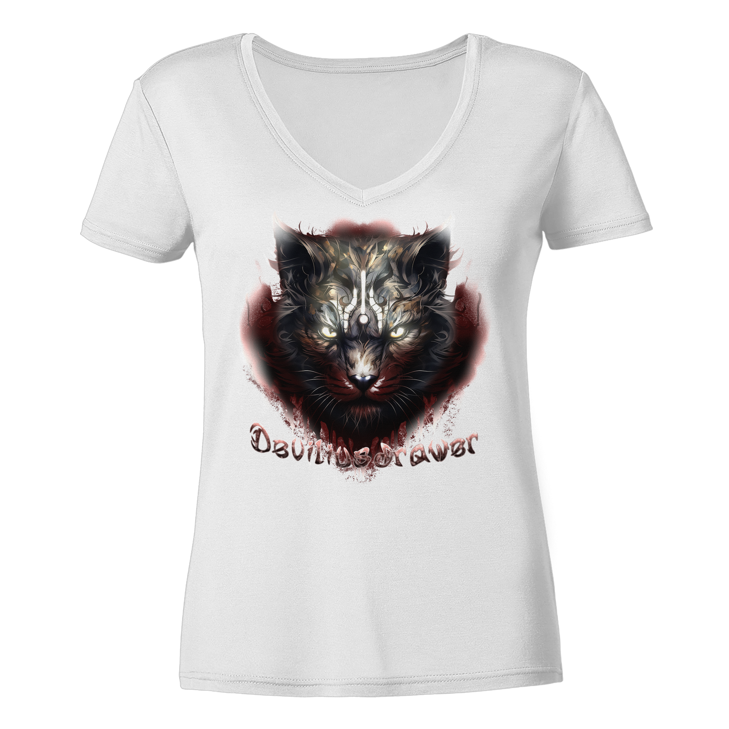 Deviliusdrawer Angry Badass - Ladies V-Neck Shirt