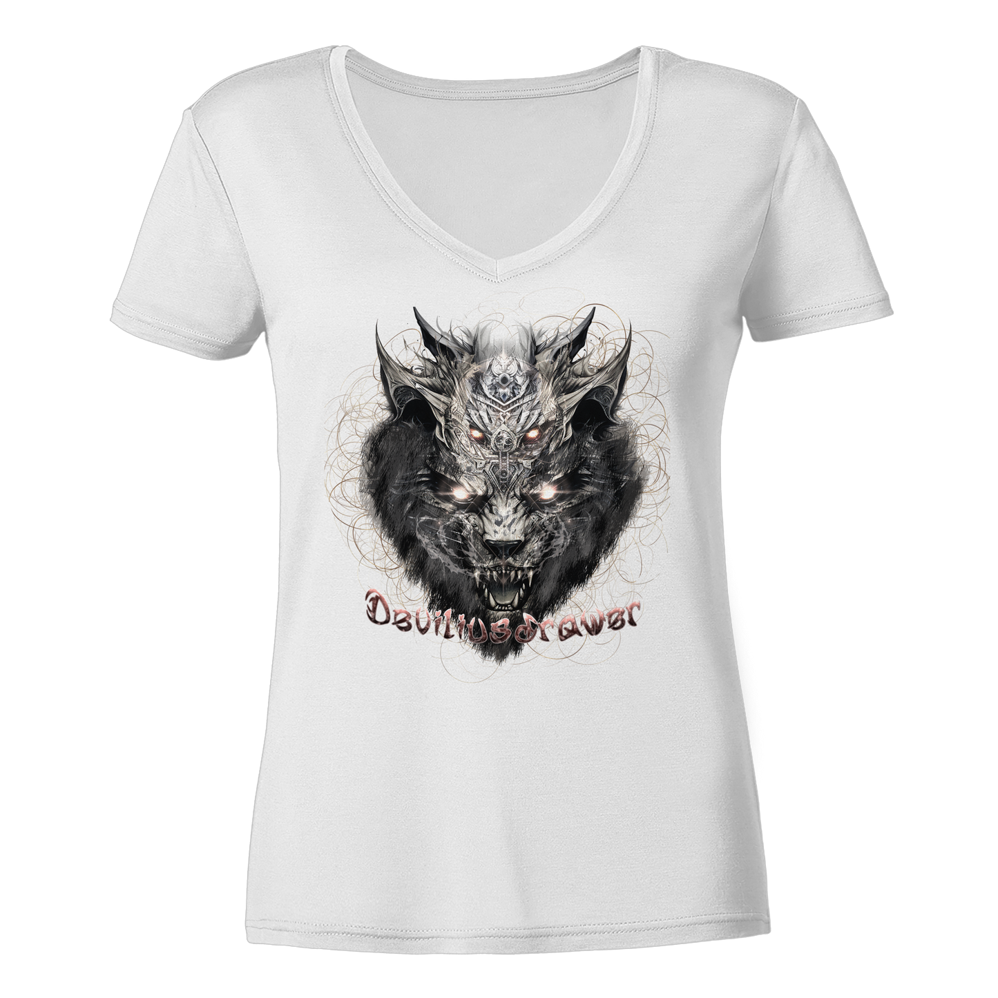Deviliusdrawer Magical Beast Cat - Ladies V-Neck Shirt