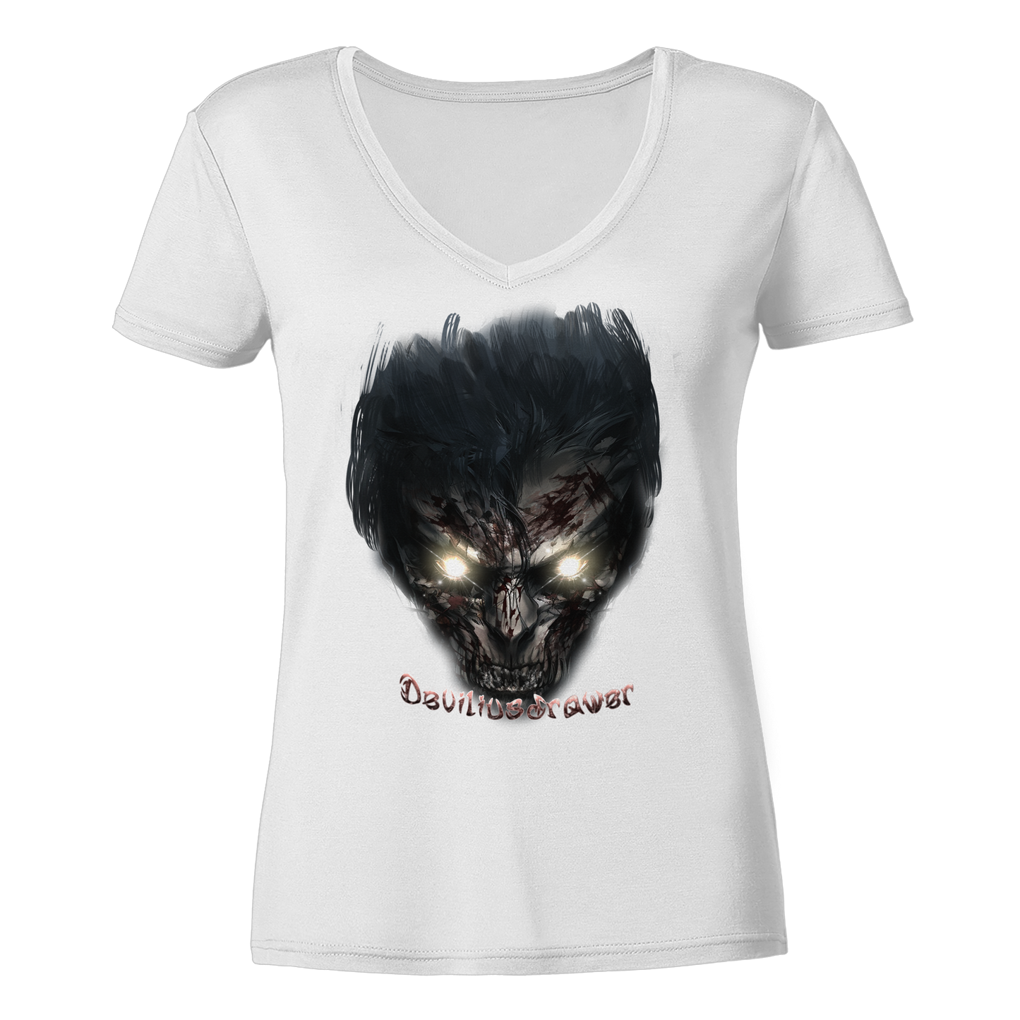 Deviliusdrawer Dark Zombie - Ladies V-Neck Shirt