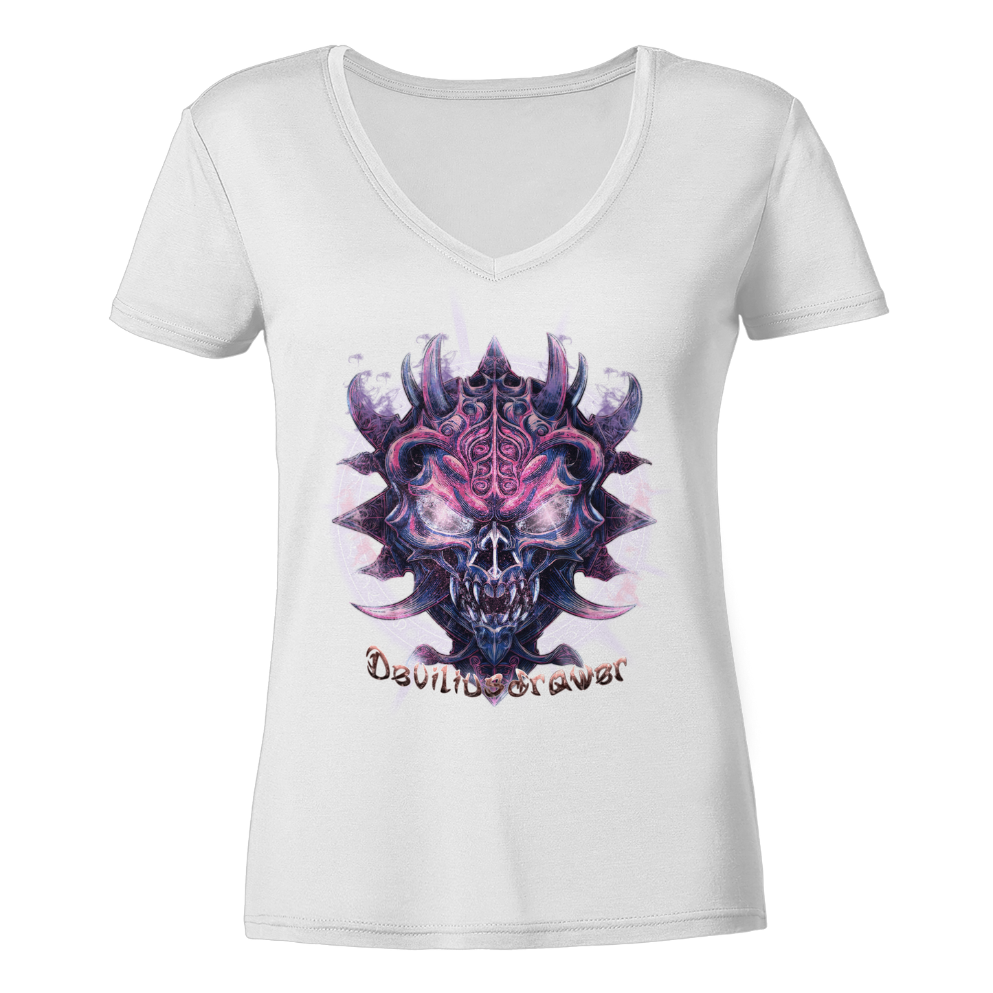 Deviliusdrawer Fire Demon - Ladies V-Neck Shirt