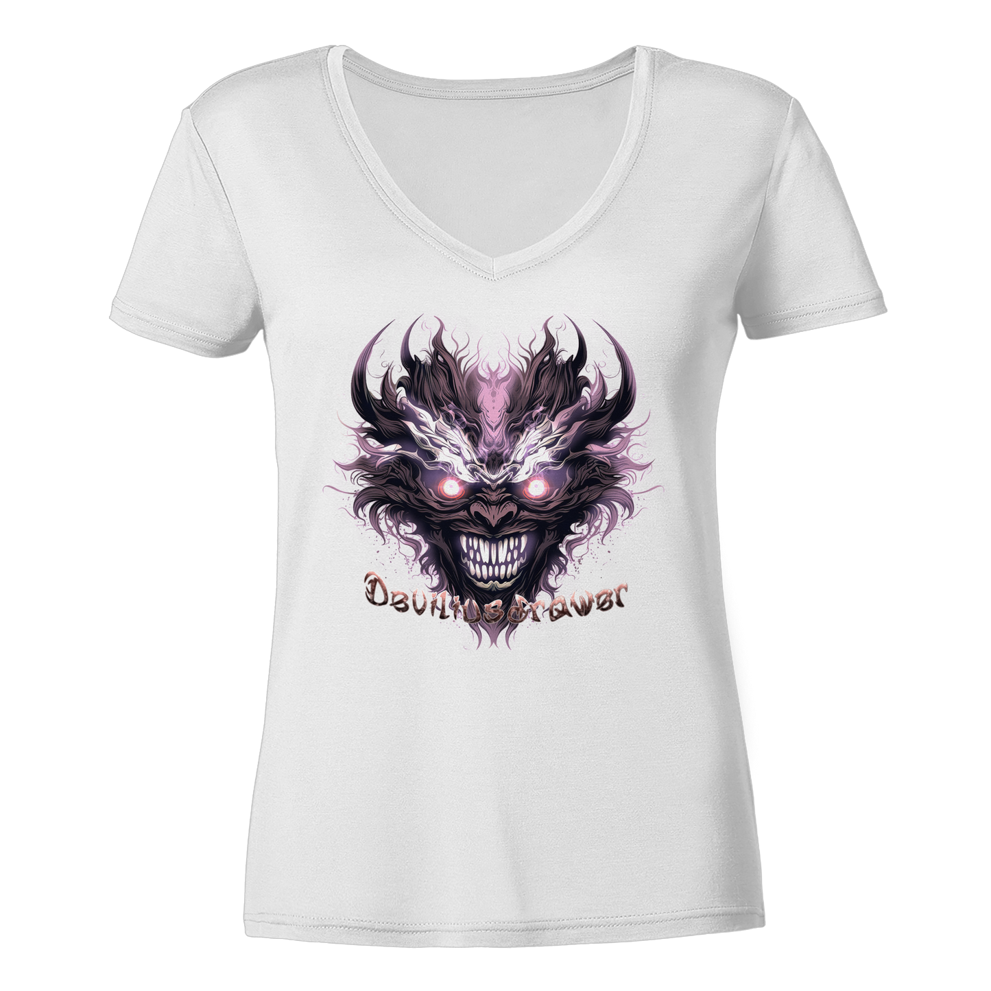 Deviliusdrawer Crazy Mask - Ladies V-Neck Shirt