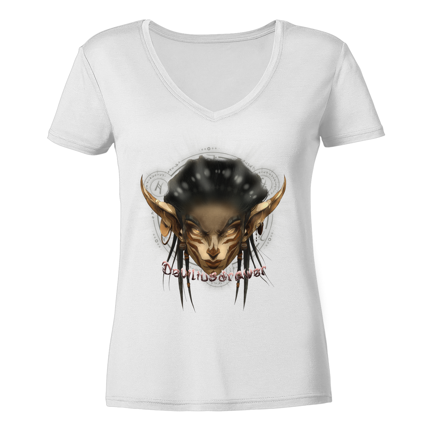 Deviliusdrawer Gold Magician Elf - Ladies V-Neck Shirt