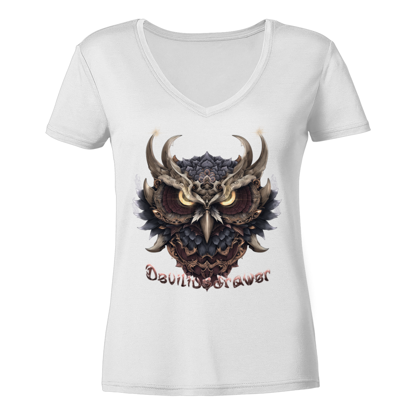 Deviliusdrawer Golden Owl - Ladies V-Neck Shirt