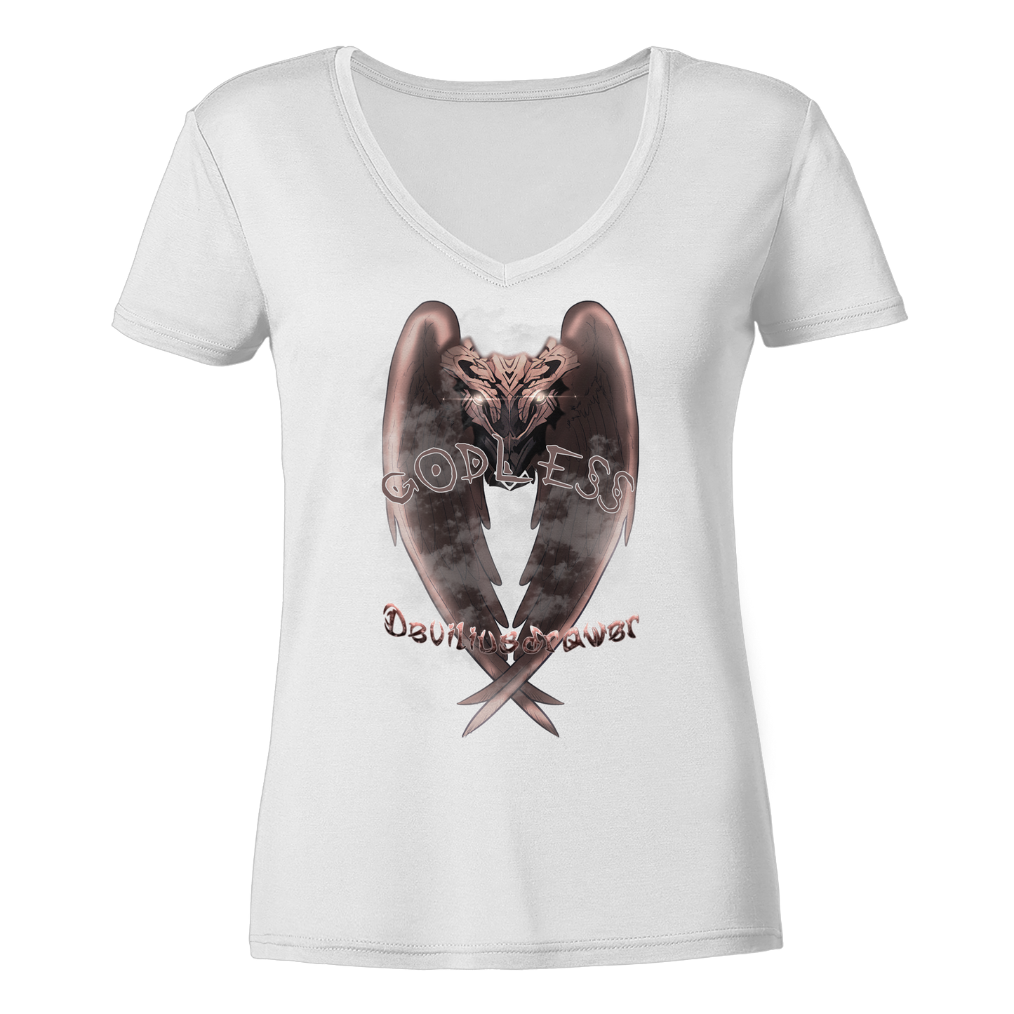 Deviliusdrawer Godless Owl - Ladies V-Neck Shirt