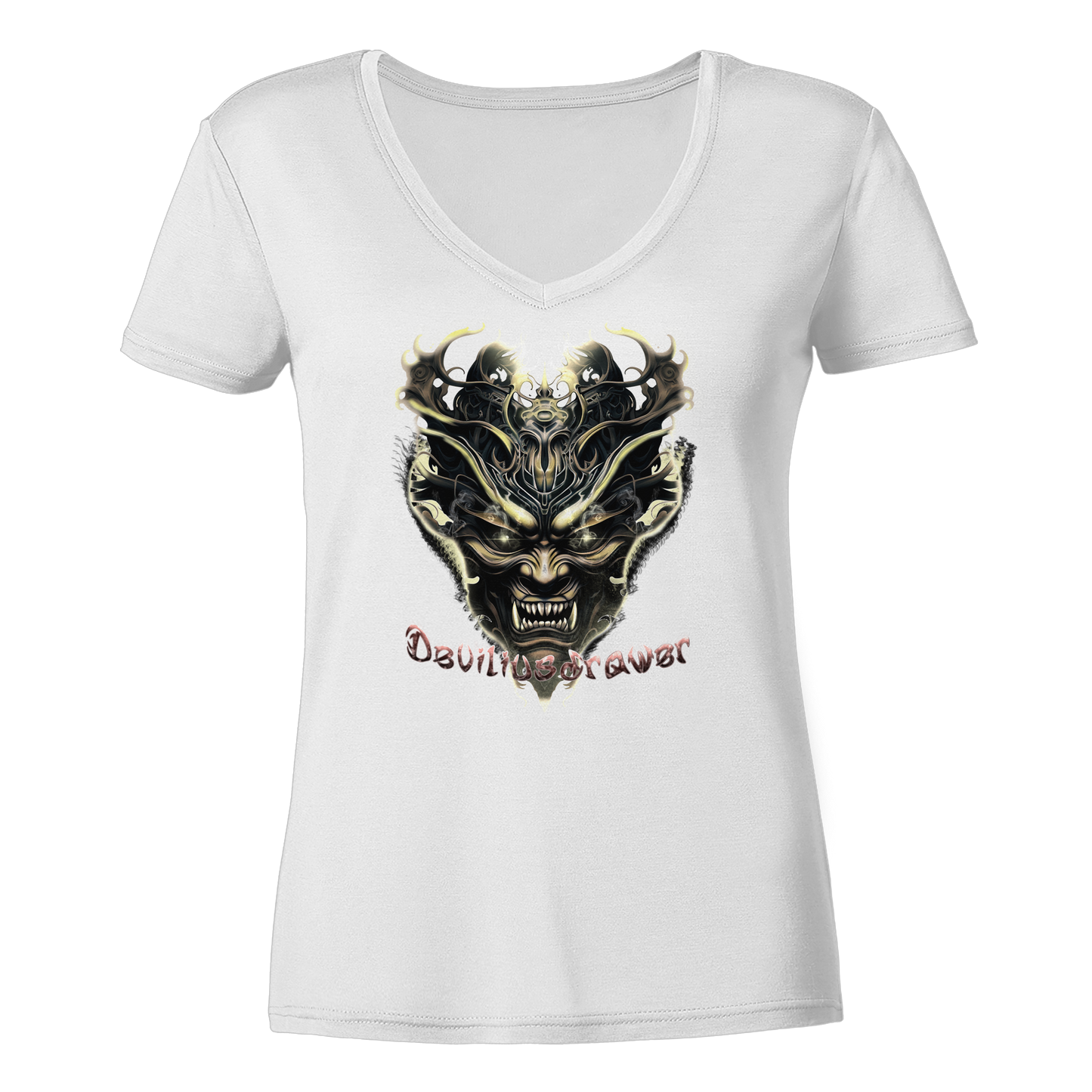Deviliusdrawer Golden Demon Vampire - Ladies V-Neck Shirt