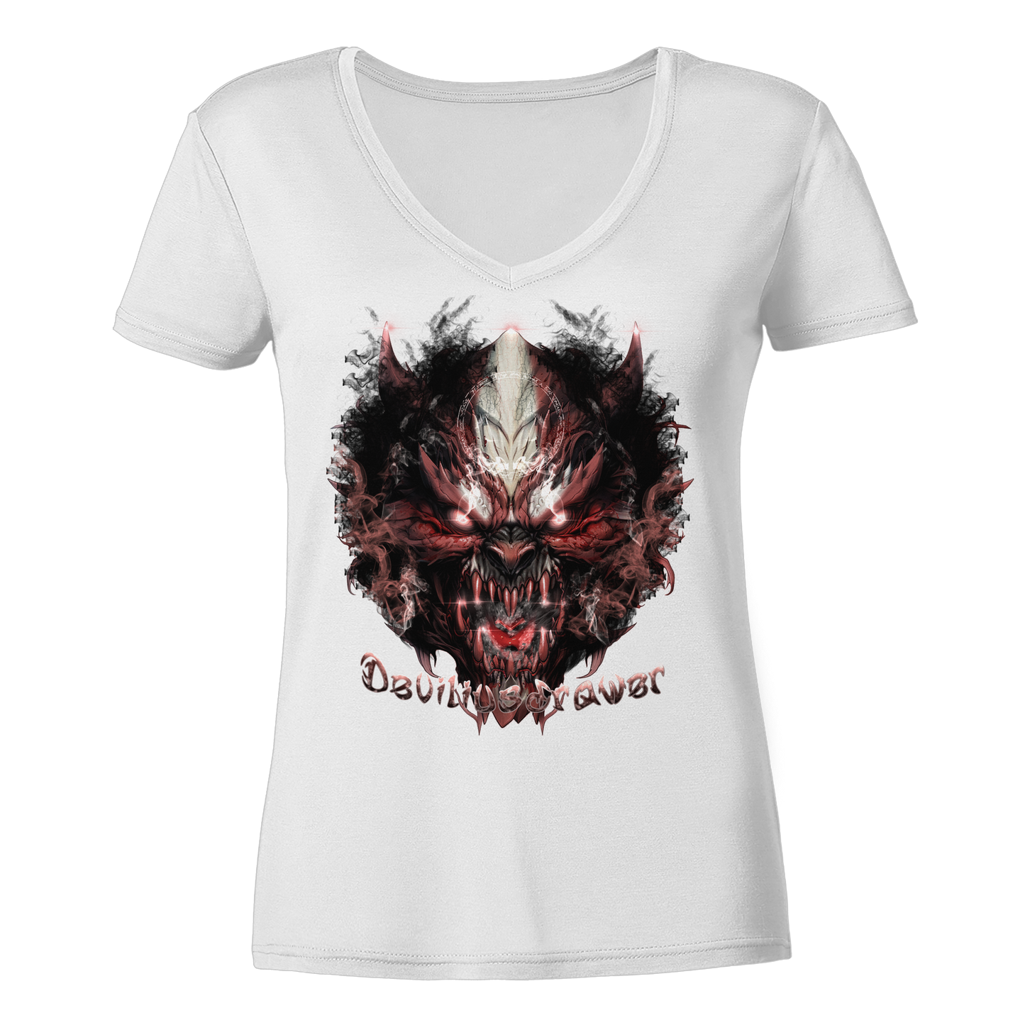 Deviliusdrawer Bloody Demon Vampire - Ladies V-Neck Shirt