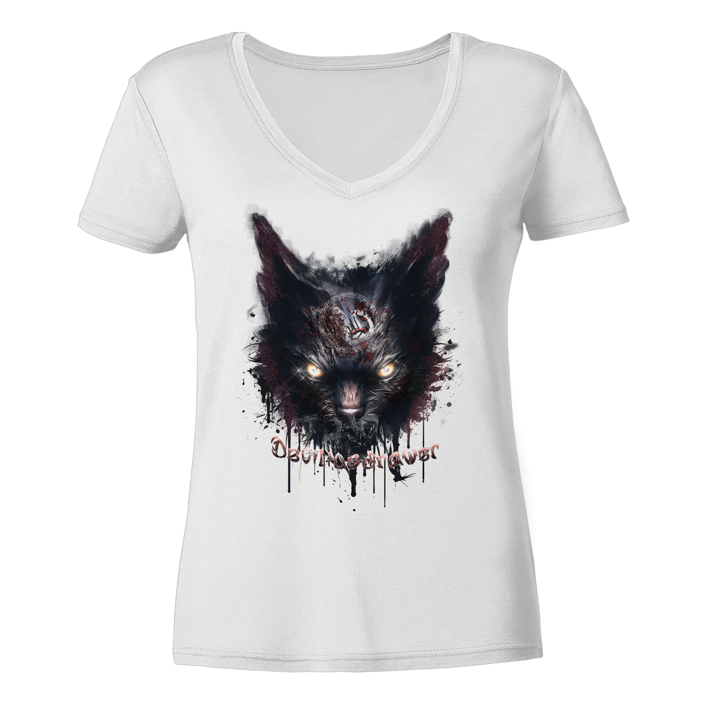 Deviliusdrawer Zombie Cat - Ladies V-Neck Shirt