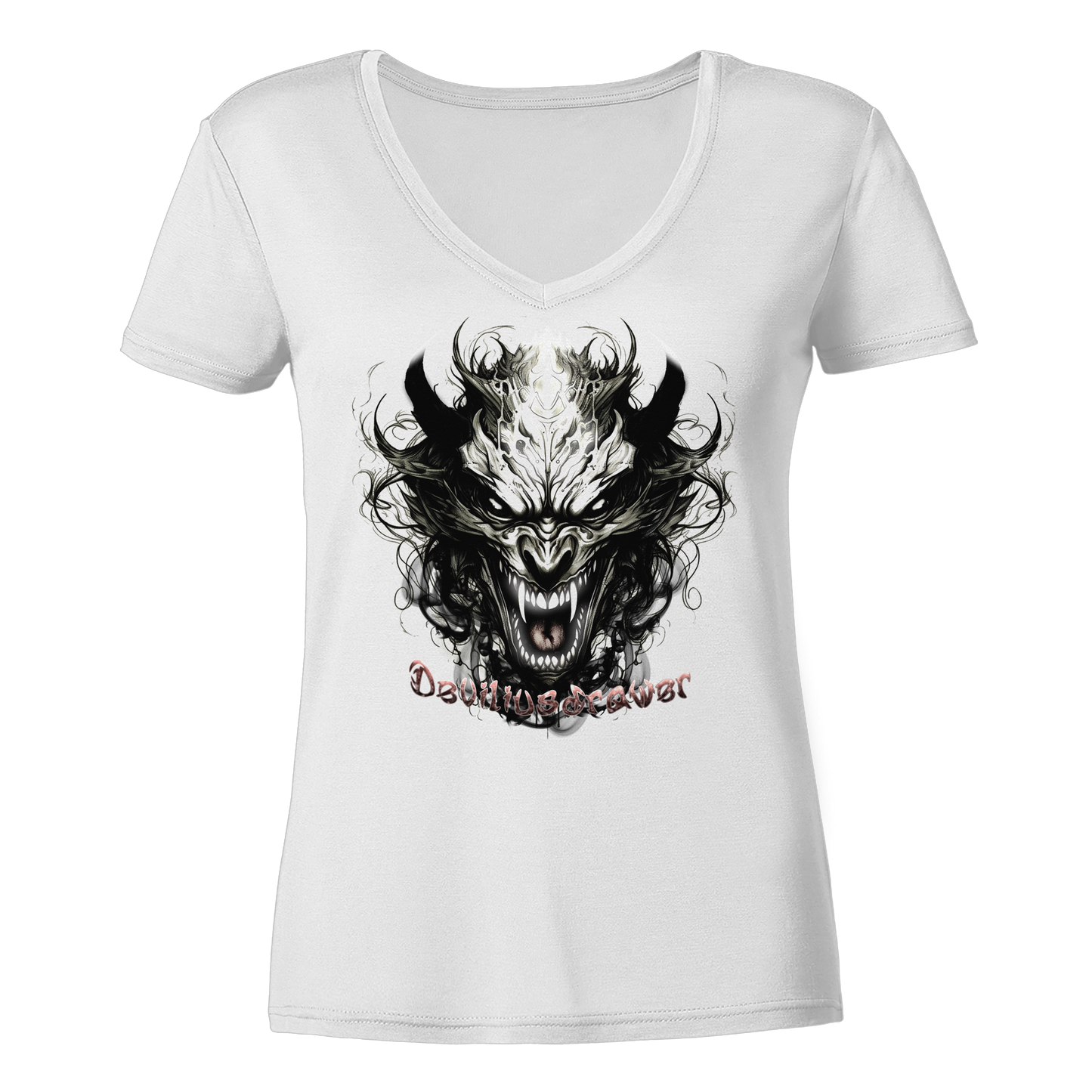 Deviliusdrawer Devil Vampire - Ladies V-Neck Shirt