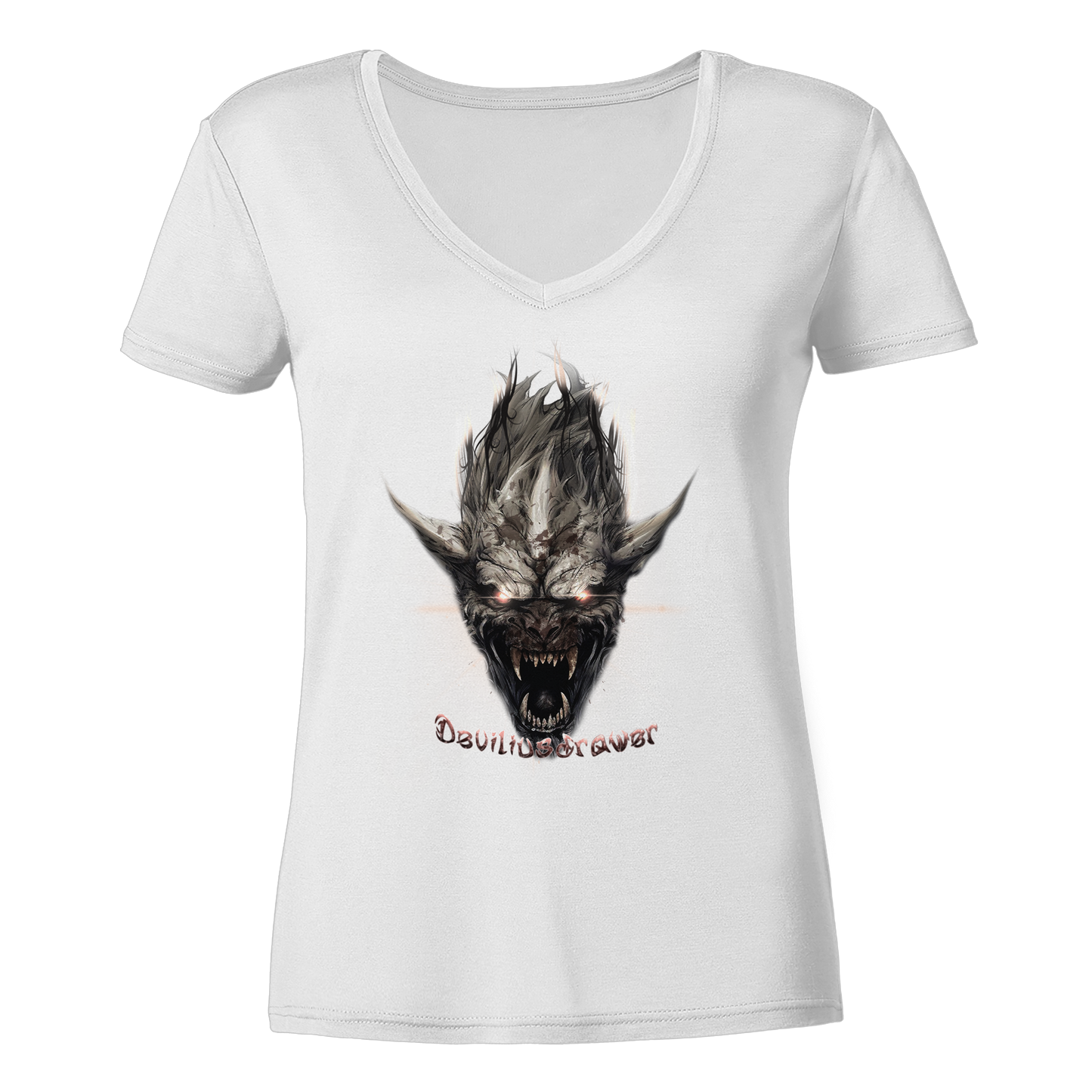Deviliusdrawer Beast Wearwolf - Ladies V-Neck Shirt