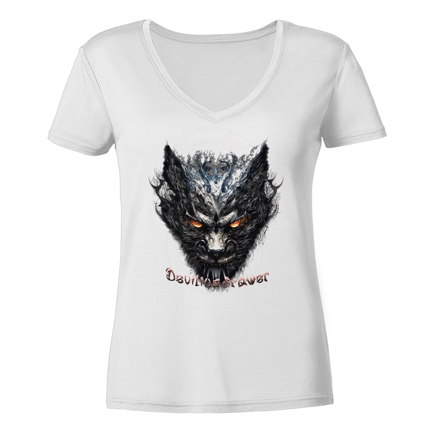 Deviliusdrawer Iron Cat - Ladies V-Neck Shirt