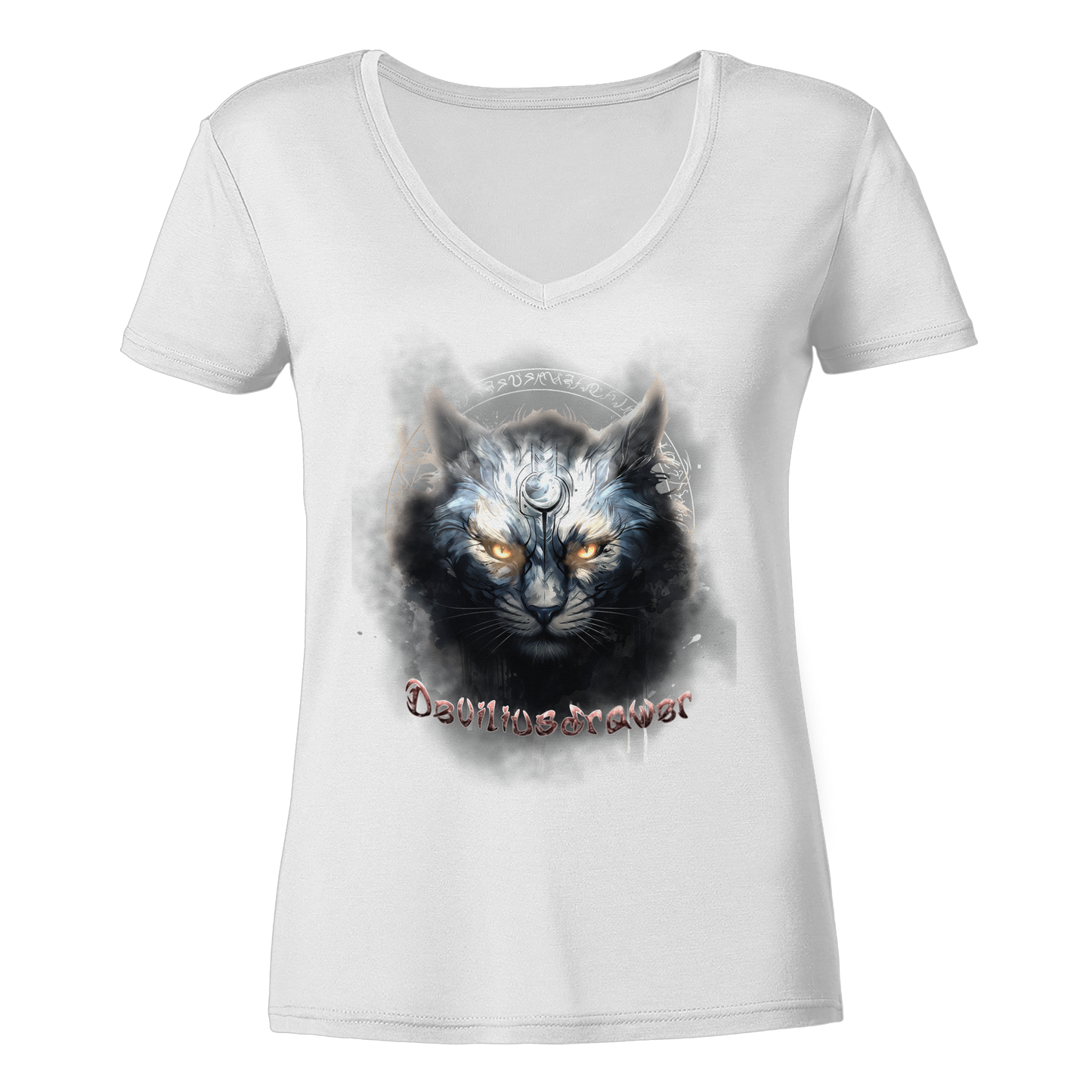 Deviliusdrawer Mysthic Cat - Ladies V-Neck Shirt