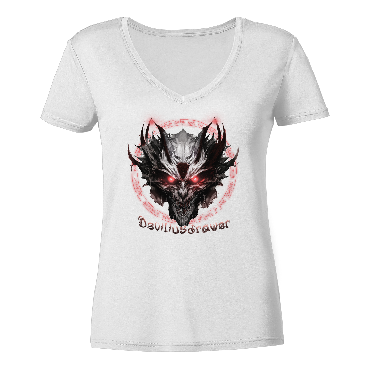 Deviliusdrawer Magic Glow Devil - Ladies V-Neck Shirt