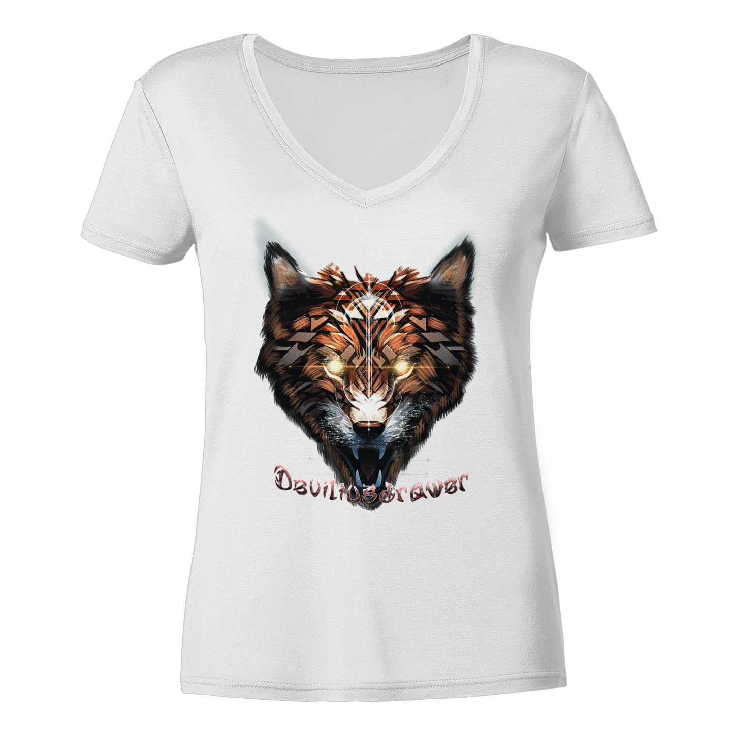 Deviliusdrawer Foxwolf - Ladies V-Neck Shirt