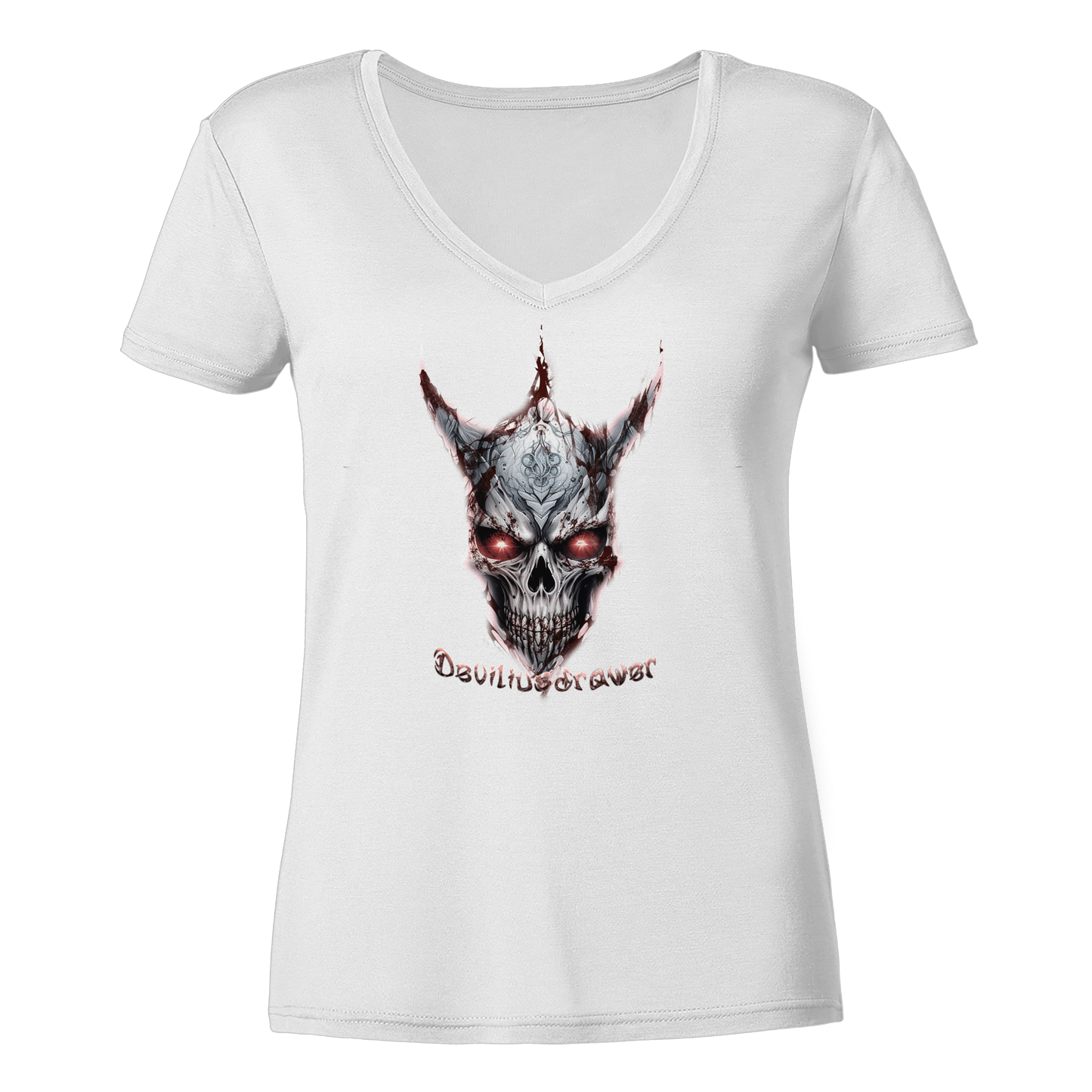 Deviliusdrawer Bloody Skeleton - Ladies V-Neck Shirt