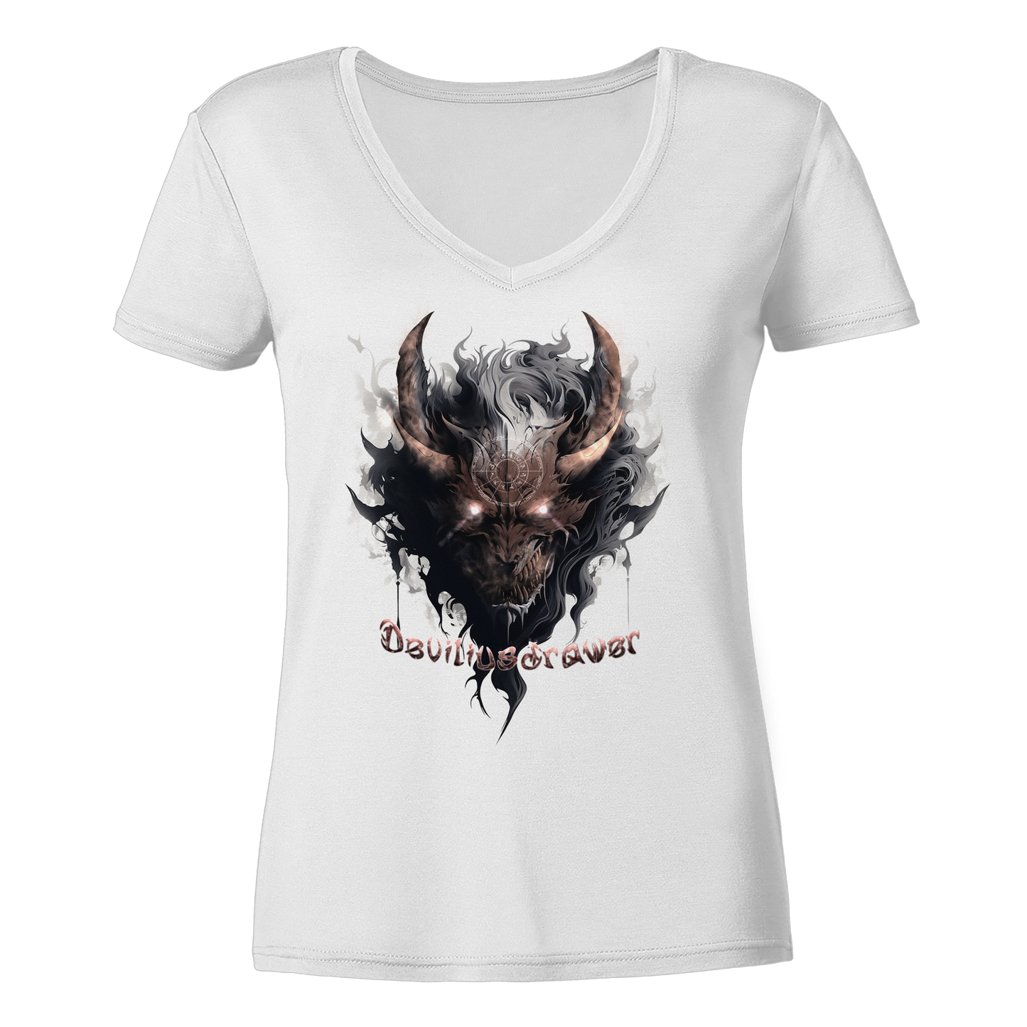 Deviliusdrawer Magic Redeyed Demon - Ladies V-Neck Shirt