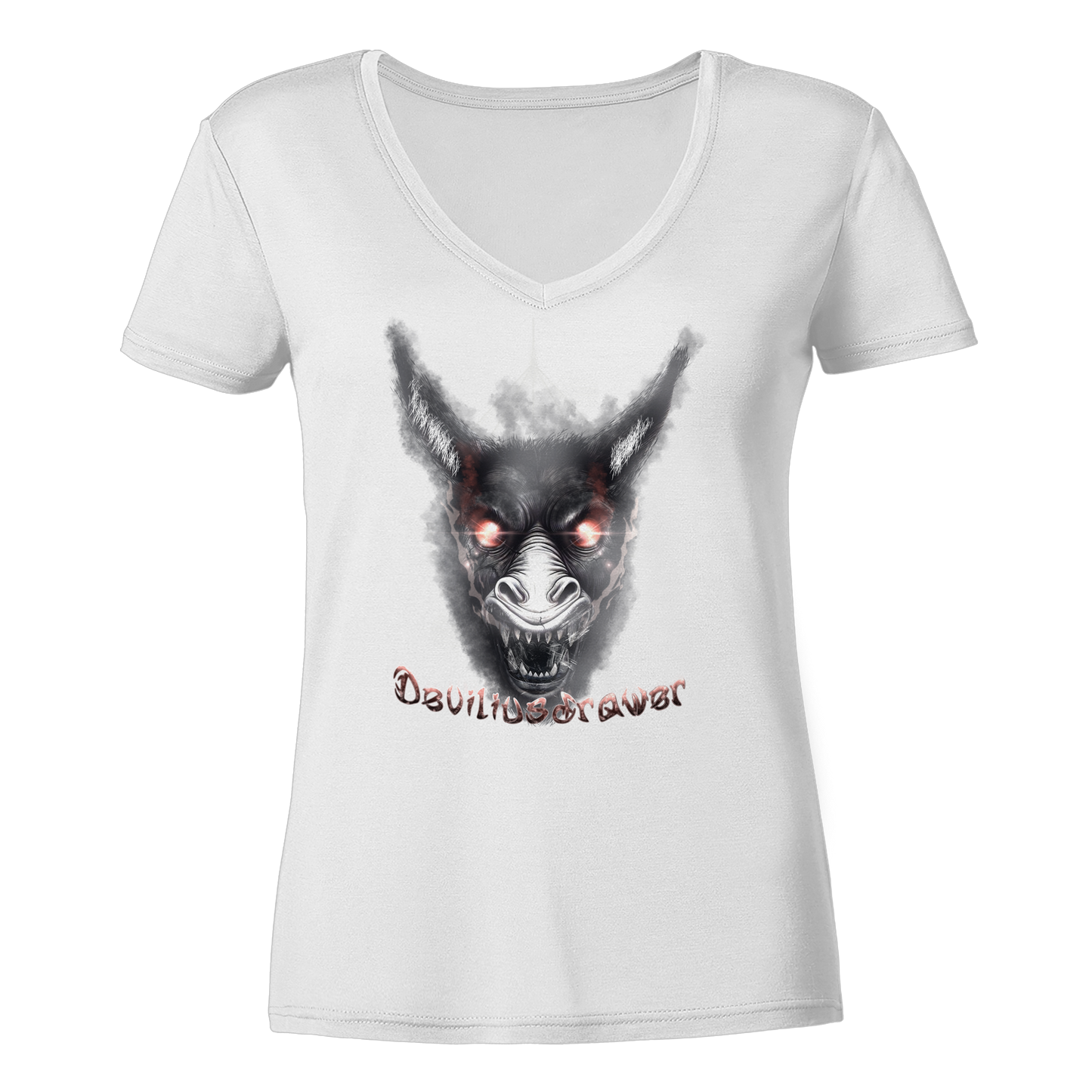 Deviliusdrawer Evil Donkey - Ladies V-Neck Shirt