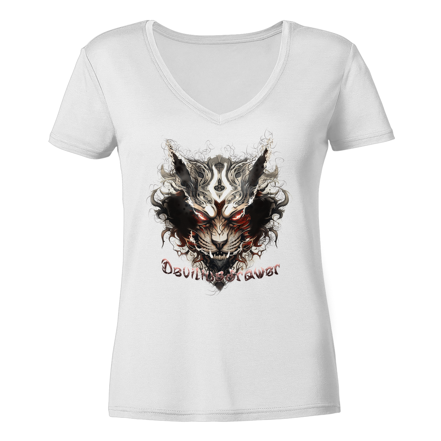 Deviliusdrawer Wild Hotcat  - Ladies V-Neck Shirt