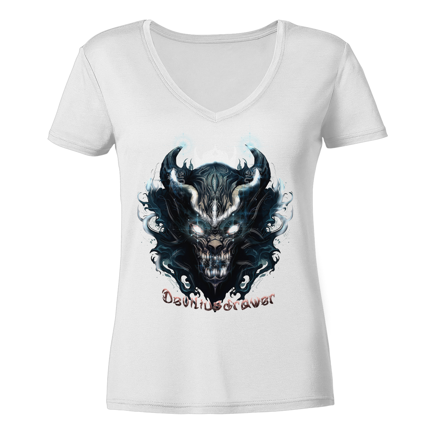 Deviliusdrawer Demonic Star - Ladies V-Neck Shirt