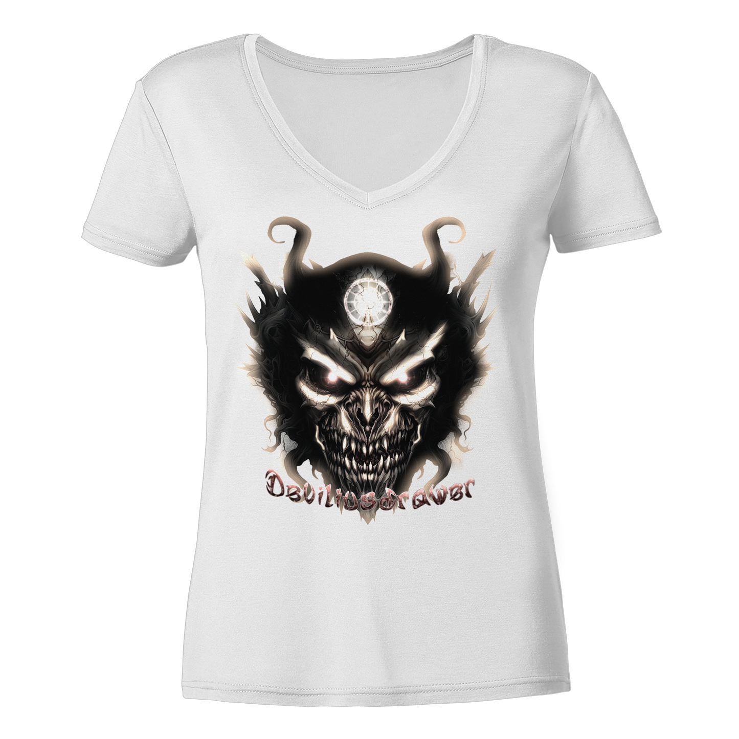 Deviliusdrawer Dark Devil - Ladies V-Neck Shirt