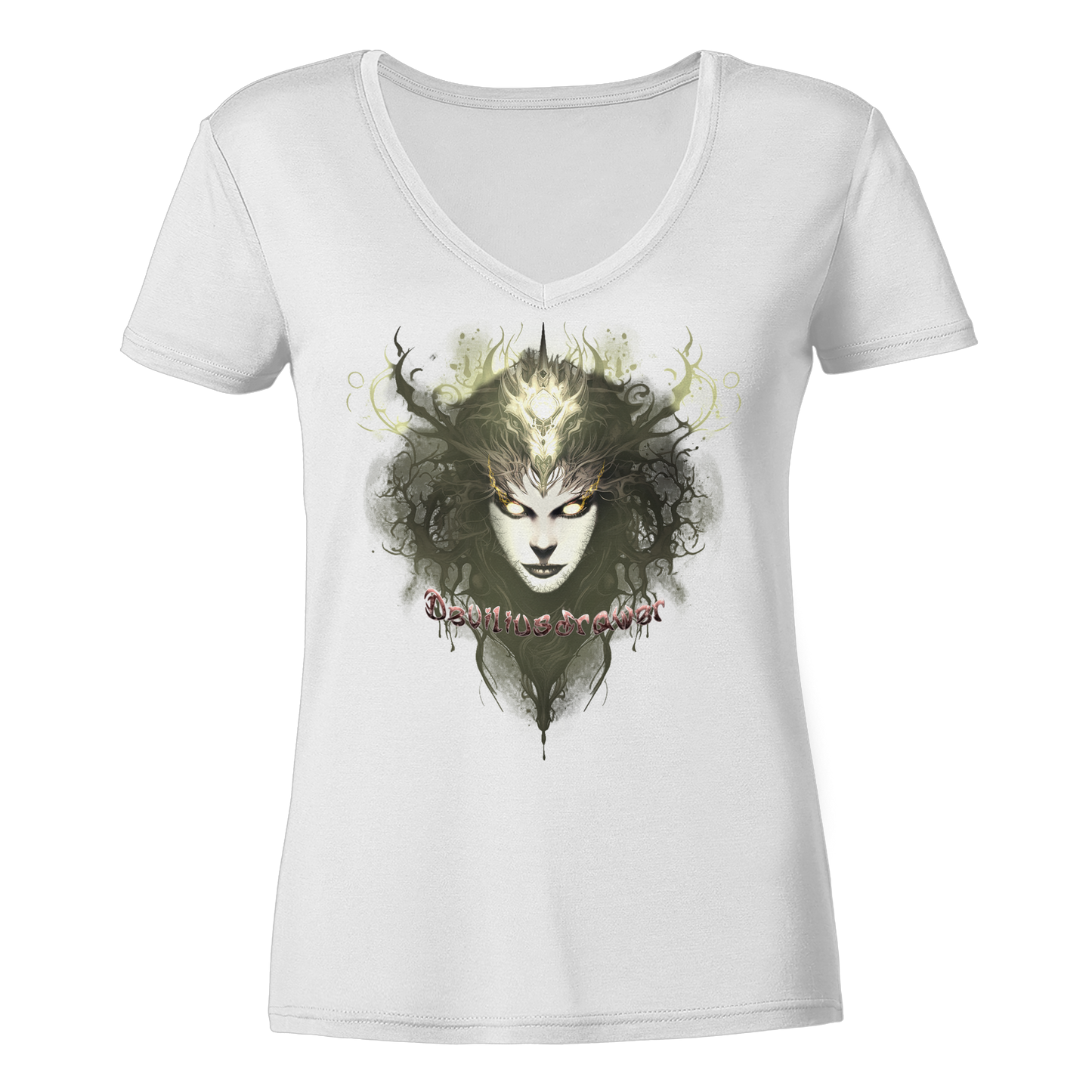 Deviliusdrawer Golden Demonica - Ladies V-Neck Shirt