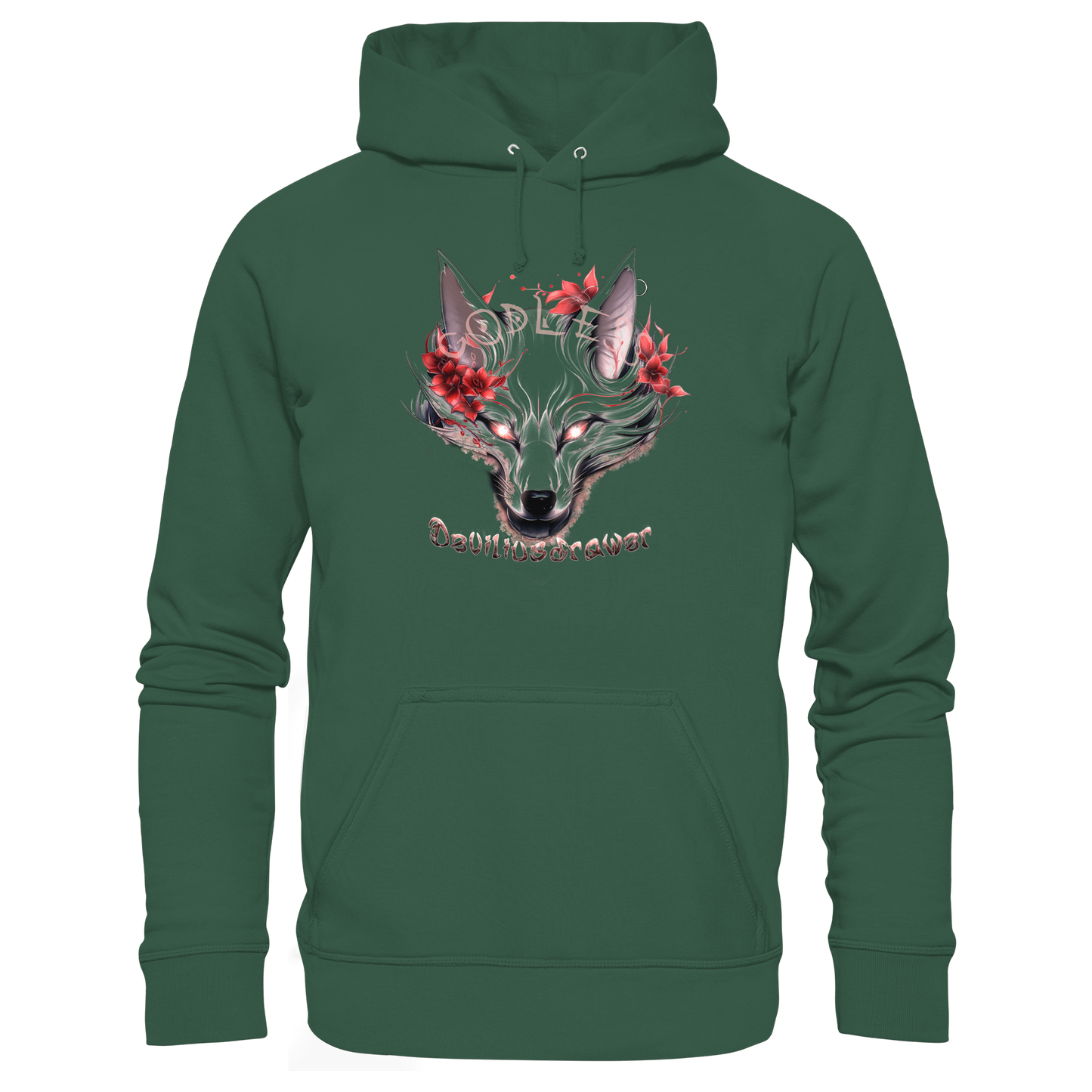 Deviliusdrawer Kitsune Wolf - Organic Basic Hoodie