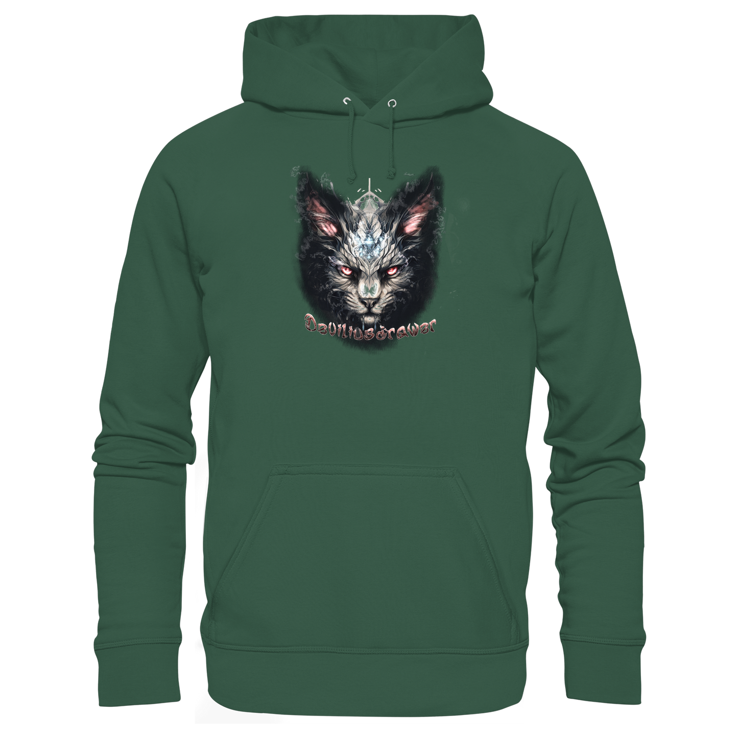 Deviliusdrawer Myshtical Redeyed Cat - Organic Basic Hoodie