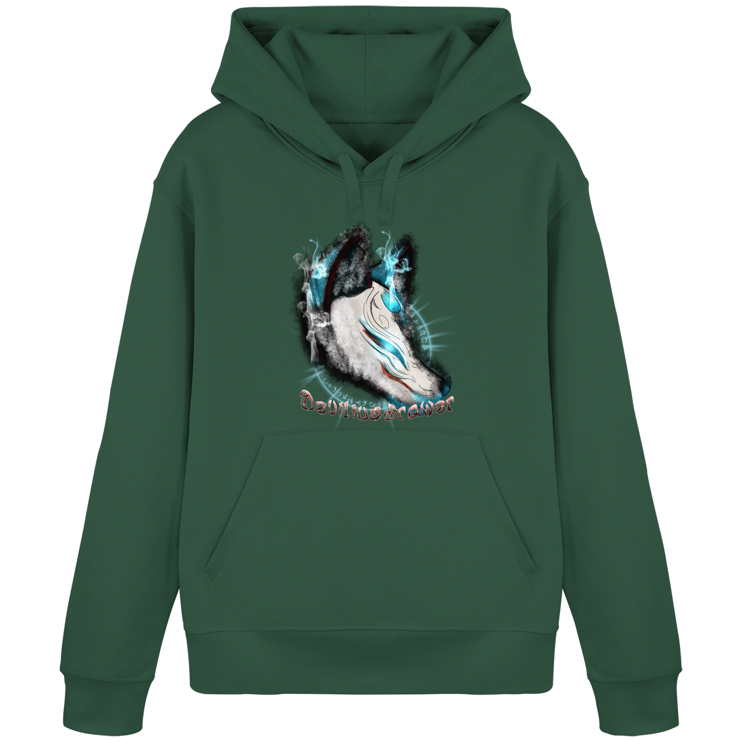 Deviliusdrawer Darkness Kitsune - Organic Basic Hoodie