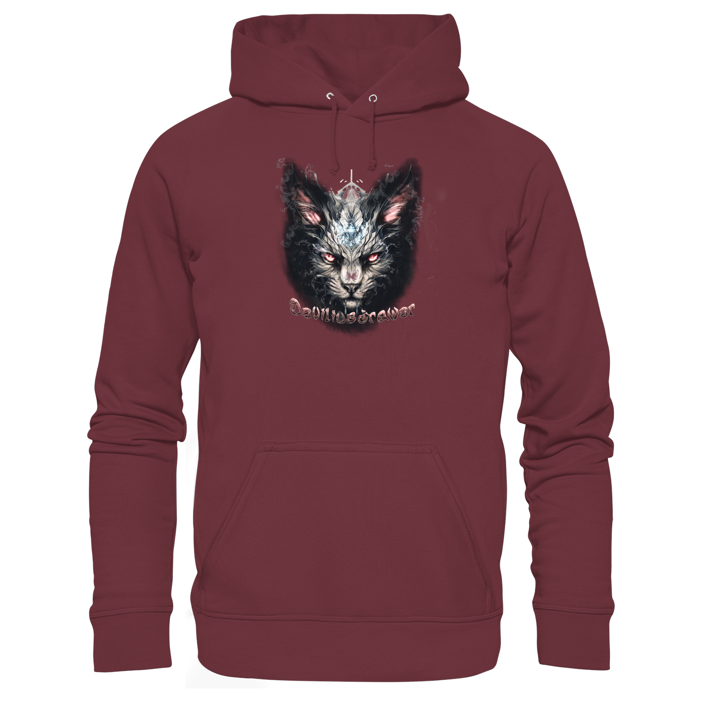 Deviliusdrawer Myshtical Redeyed Cat - Organic Basic Hoodie
