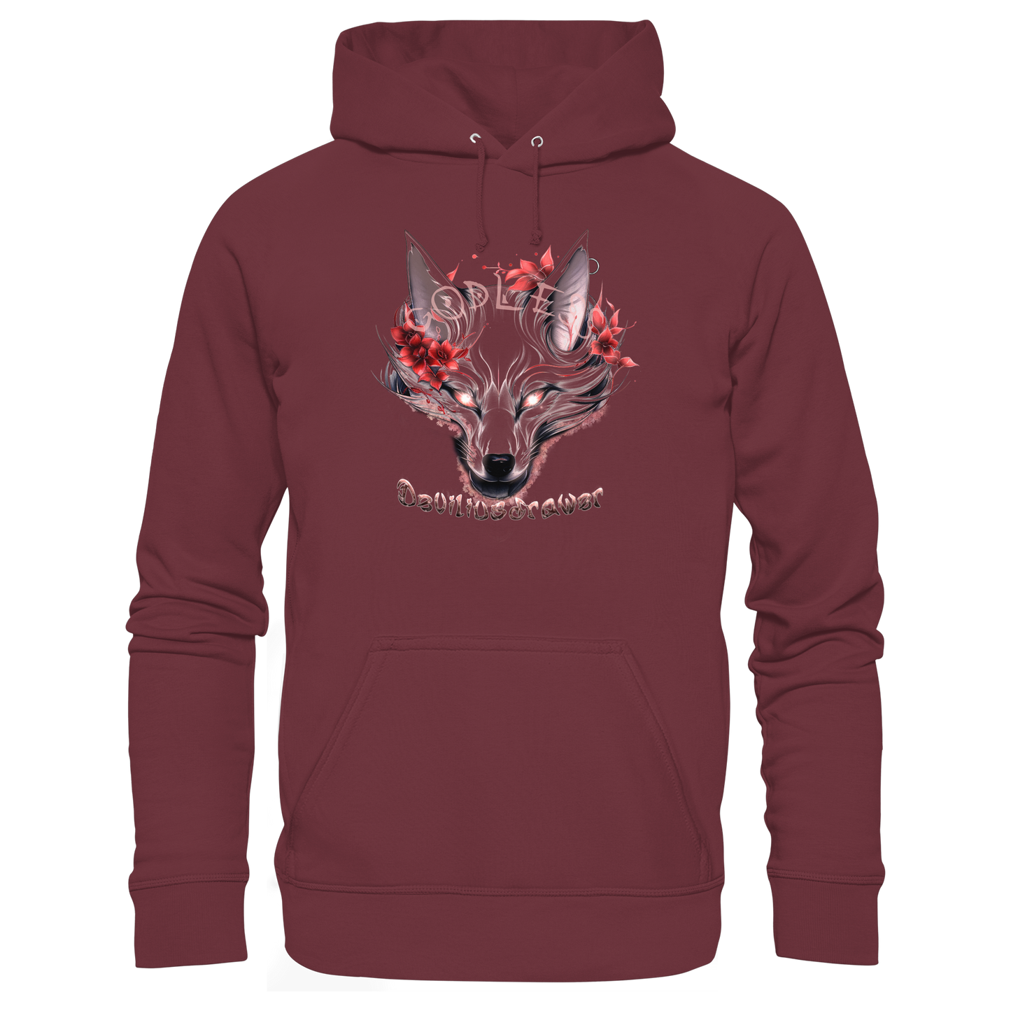 Deviliusdrawer Kitsune Wolf - Organic Basic Hoodie