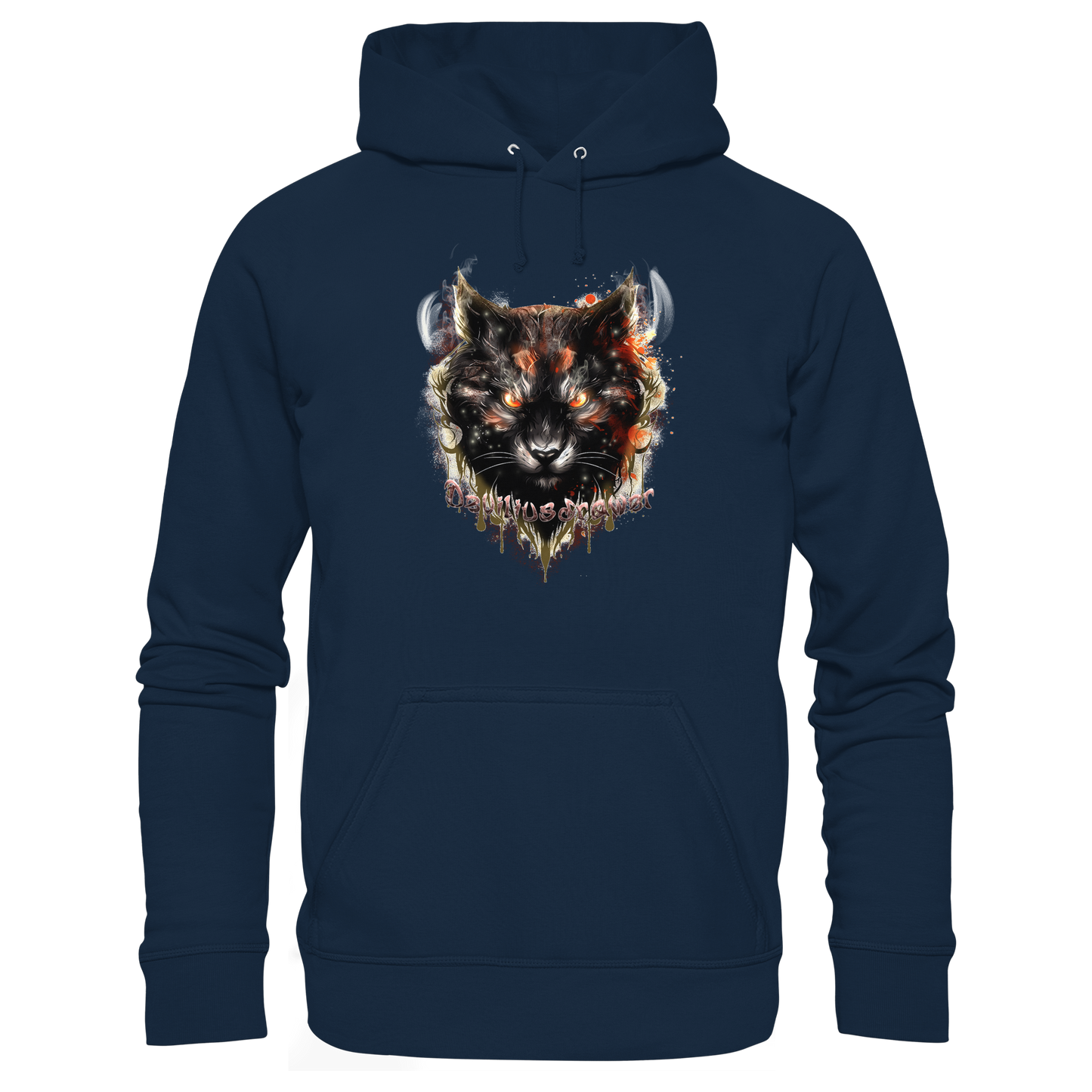 Deviliusdrawer Red Devil Cat - Organic Basic Hoodie