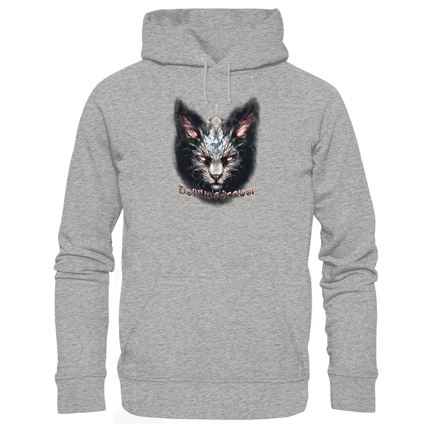 Deviliusdrawer Myshtical Redeyed Cat - Organic Basic Hoodie