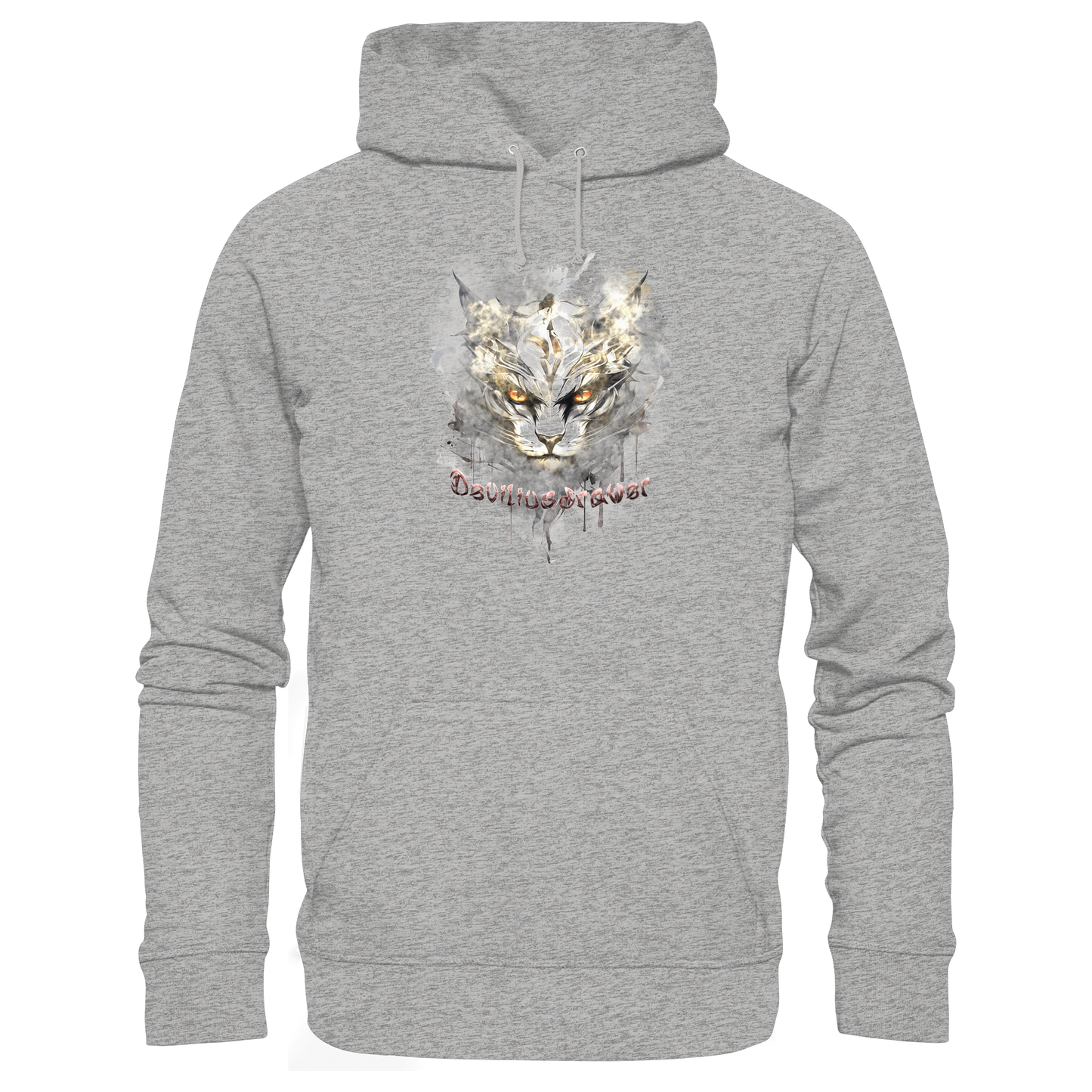 Deviliusdrawer White Catgod - Organic Basic Hoodie