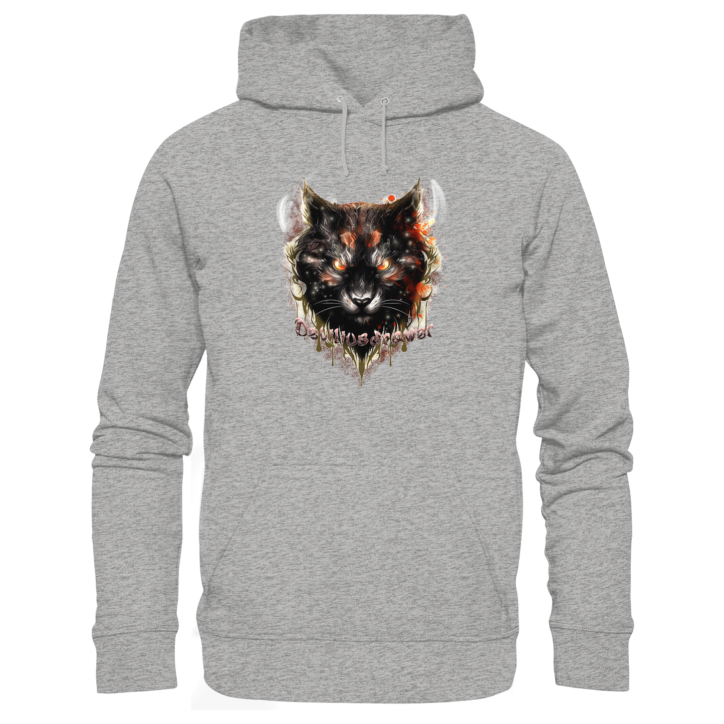 Deviliusdrawer Red Devil Cat - Organic Basic Hoodie