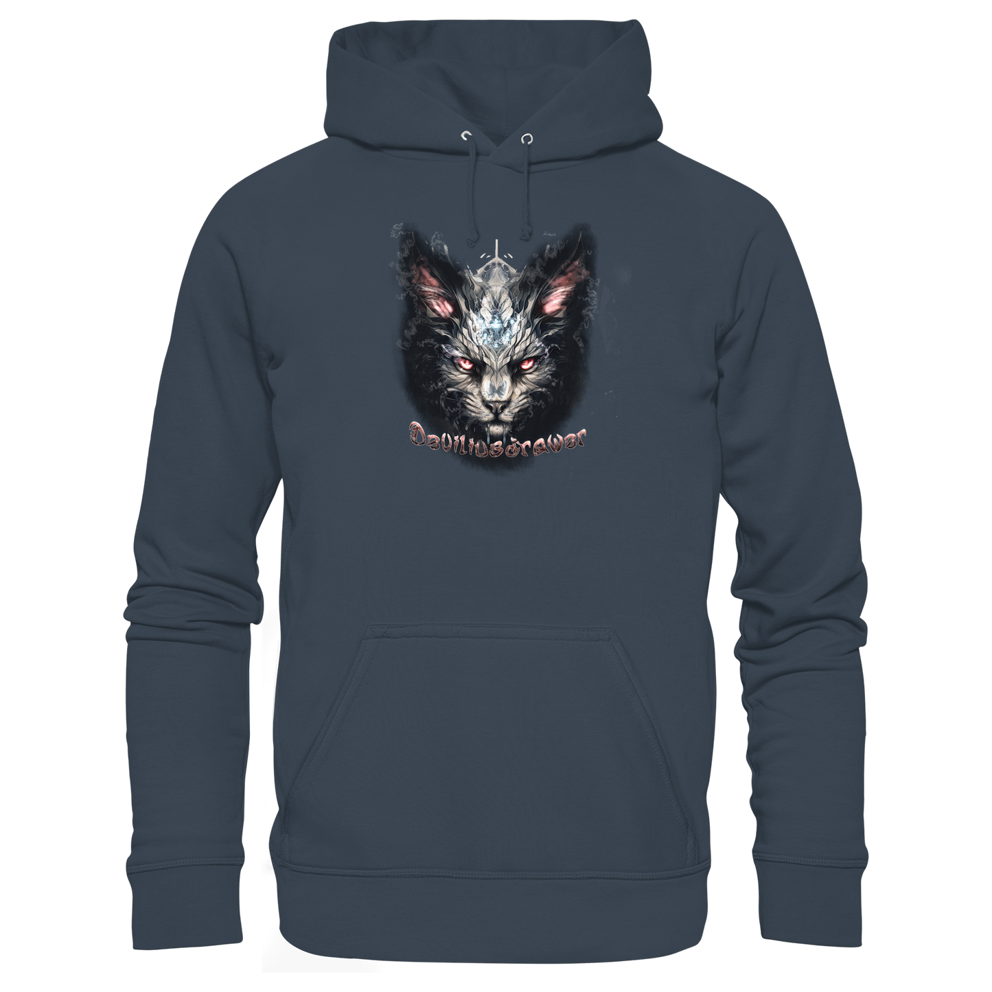 Deviliusdrawer Myshtical Redeyed Cat - Organic Basic Hoodie