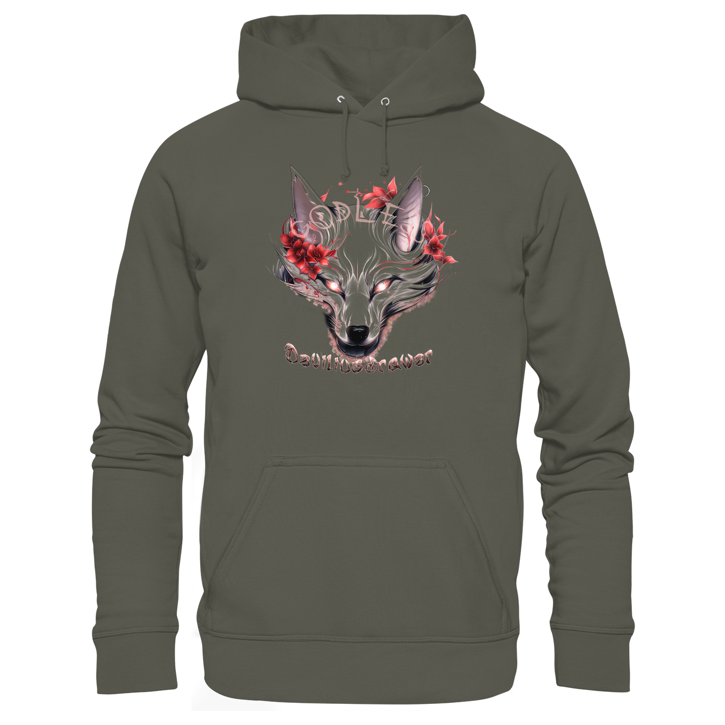 Deviliusdrawer Kitsune Wolf - Organic Basic Hoodie
