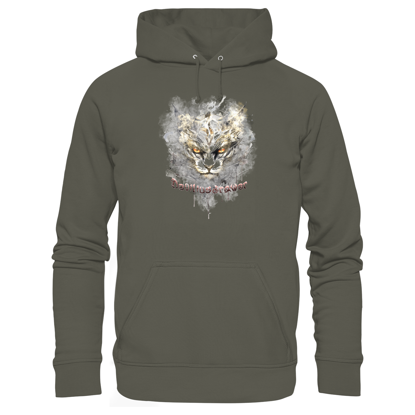 Deviliusdrawer White Catgod - Organic Basic Hoodie