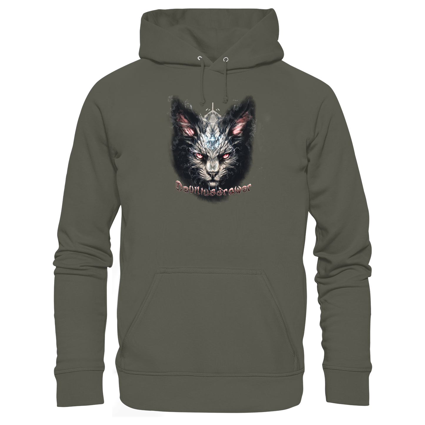 Deviliusdrawer Myshtical Redeyed Cat - Organic Basic Hoodie