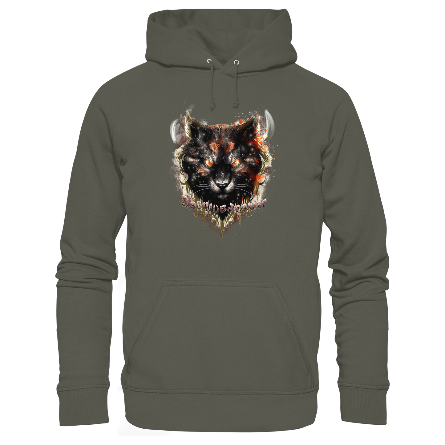 Deviliusdrawer Red Devil Cat - Organic Basic Hoodie