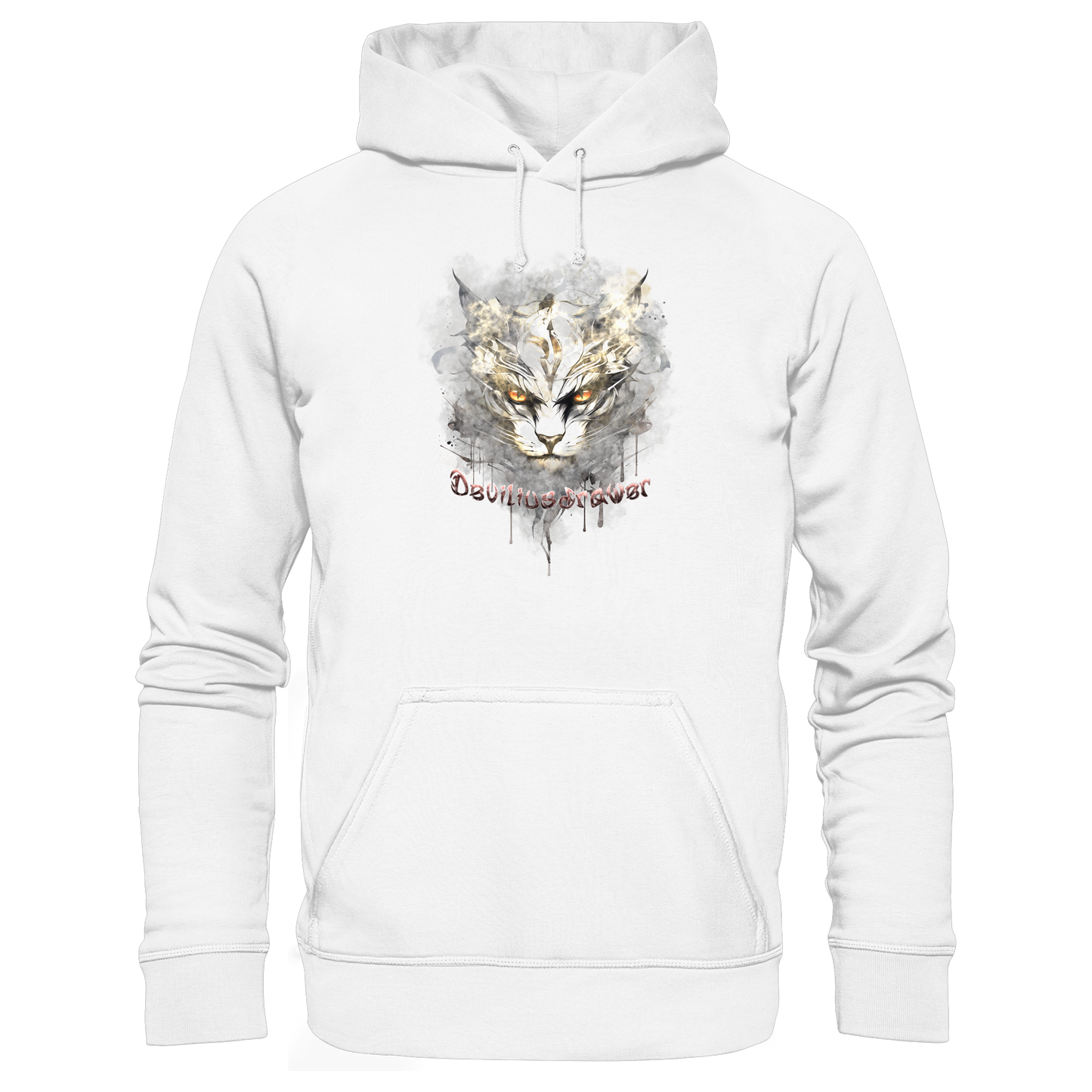 Deviliusdrawer White Catgod - Organic Basic Hoodie