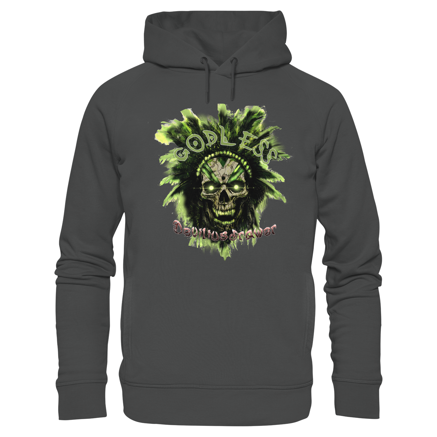 Deviliusdrawer Godless Skull - Organic Fashion Hoodie