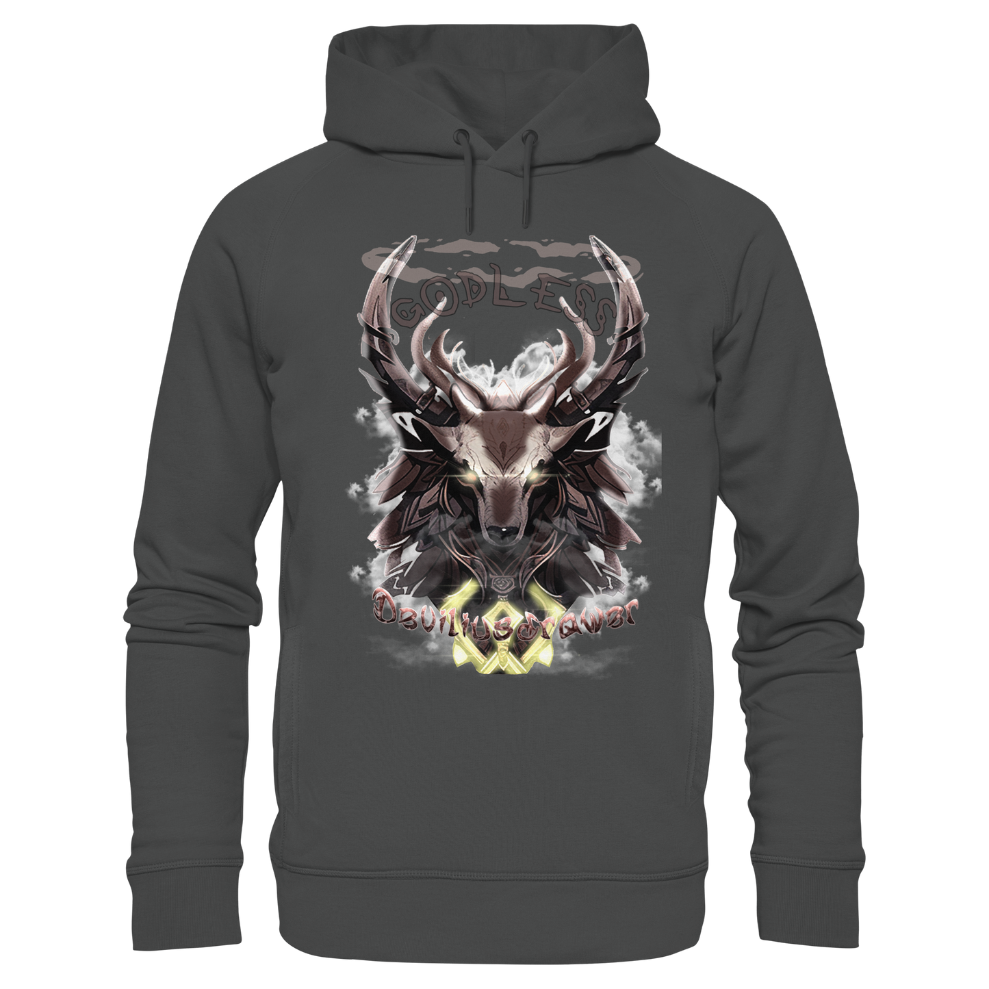 Deviliusdrawer Godless Deer - Organic Fashion Hoodie